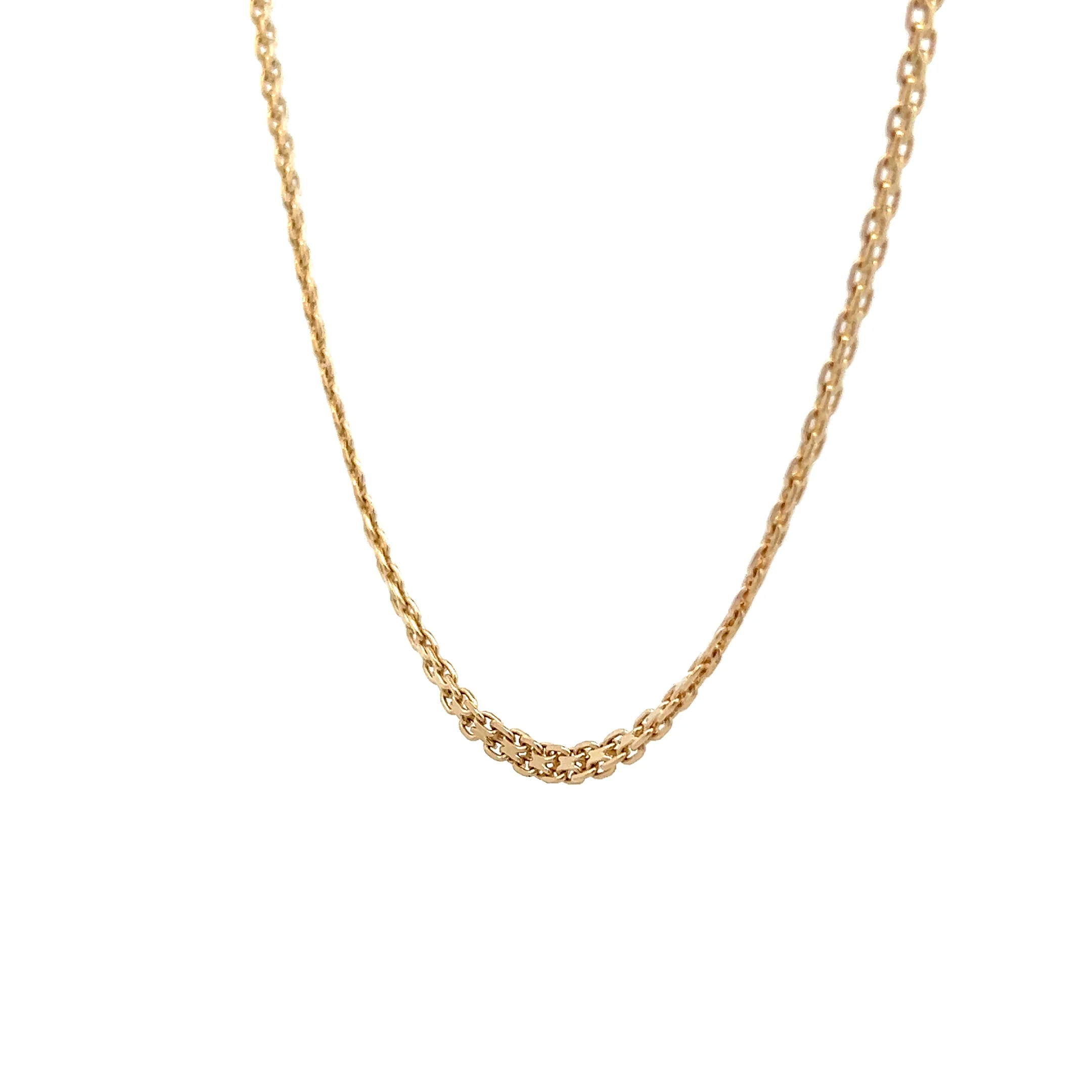 20" Woven Oval Link Chain Necklace in 14k Yellow Gold - Image 2