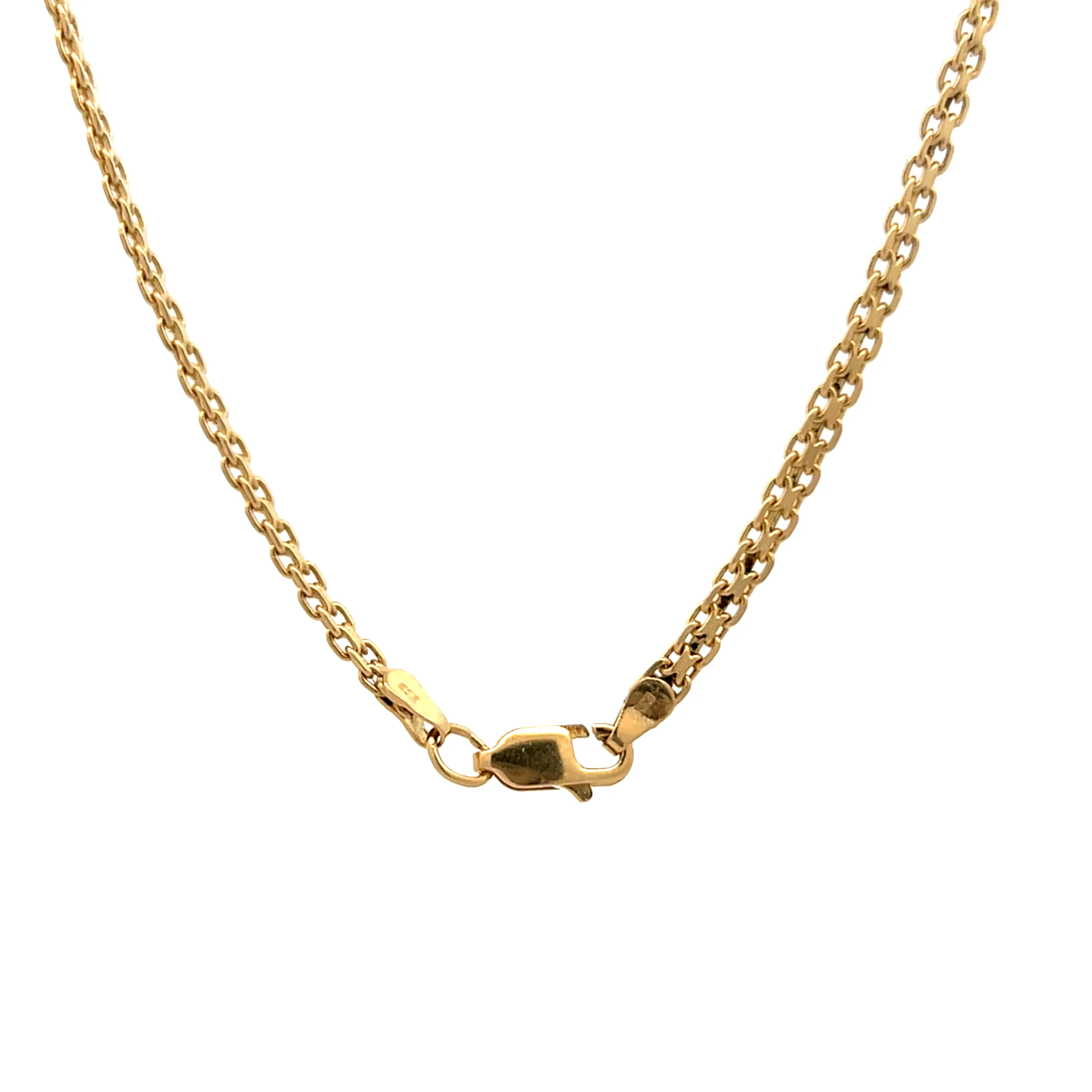 20" Woven Oval Link Chain Necklace in 14k Yellow Gold - Image 4