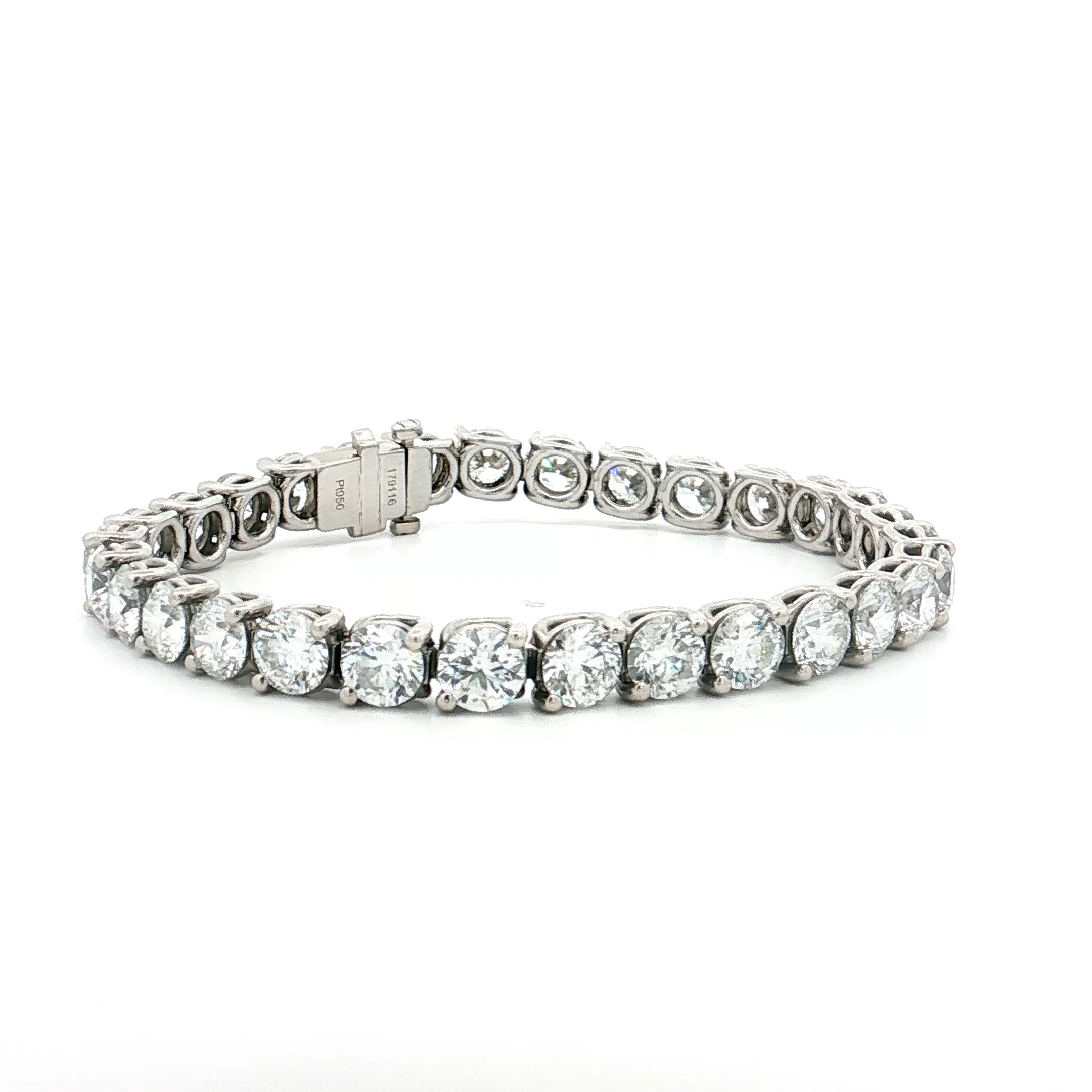 21.05 GIA Round Brilliant Diamond Tennis Bracelet Platinum - Image 3