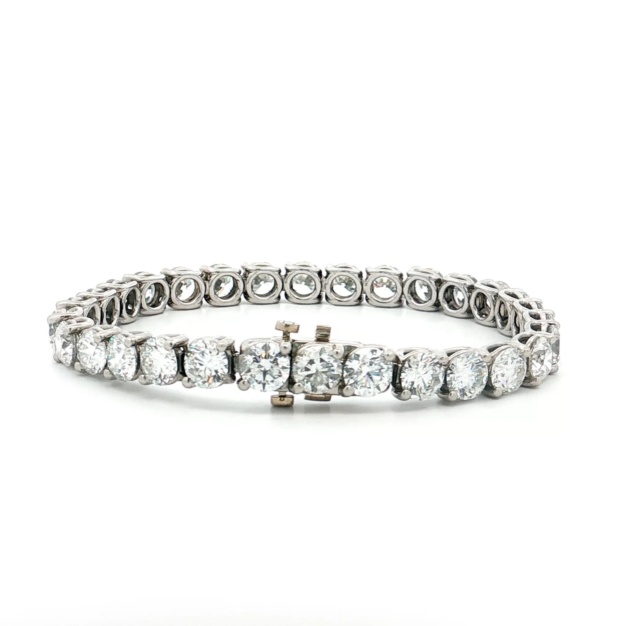 21.05 GIA Round Brilliant Diamond Tennis Bracelet Platinum - Image 4