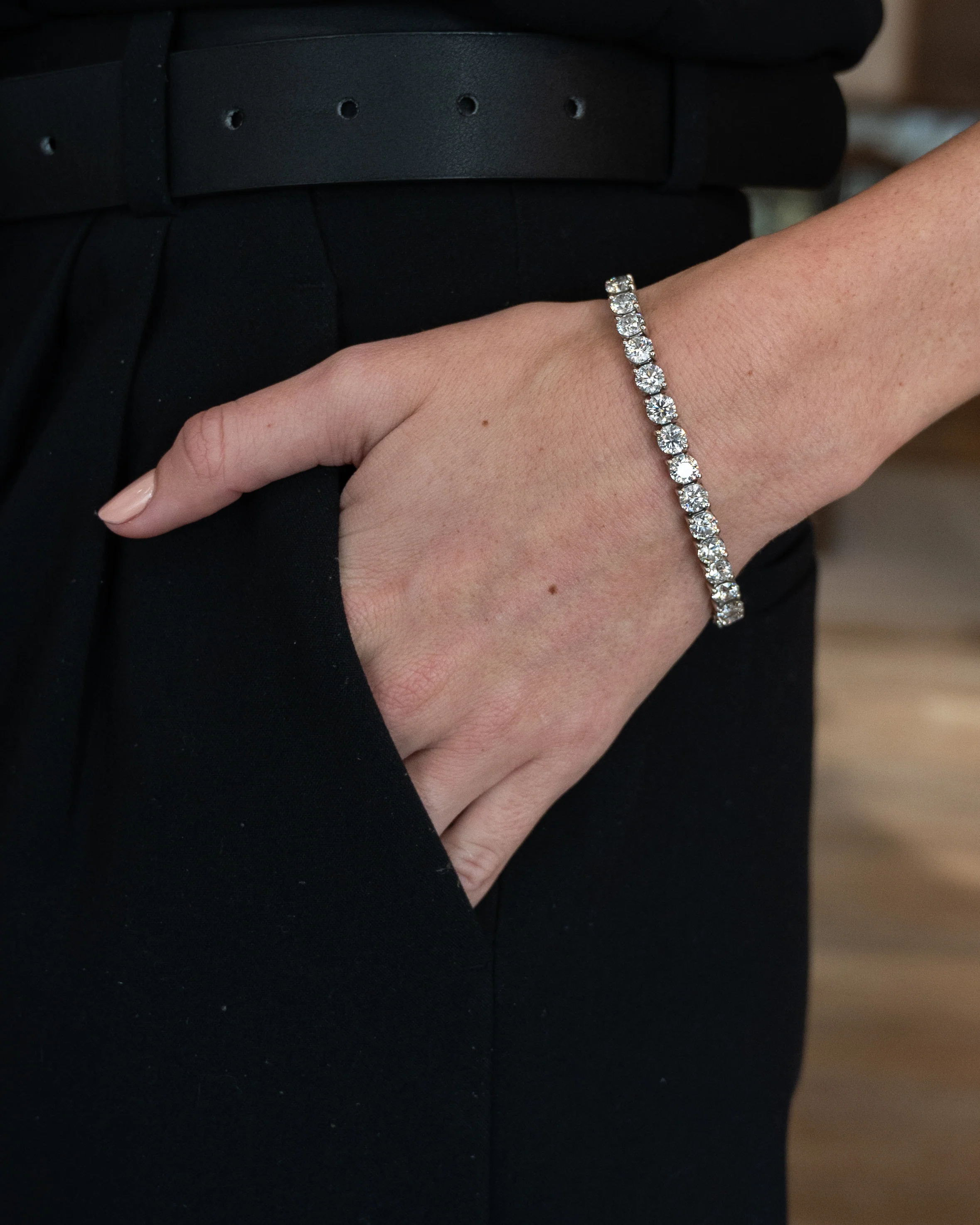 21.05 GIA Round Brilliant Diamond Tennis Bracelet Platinum - Image 6
