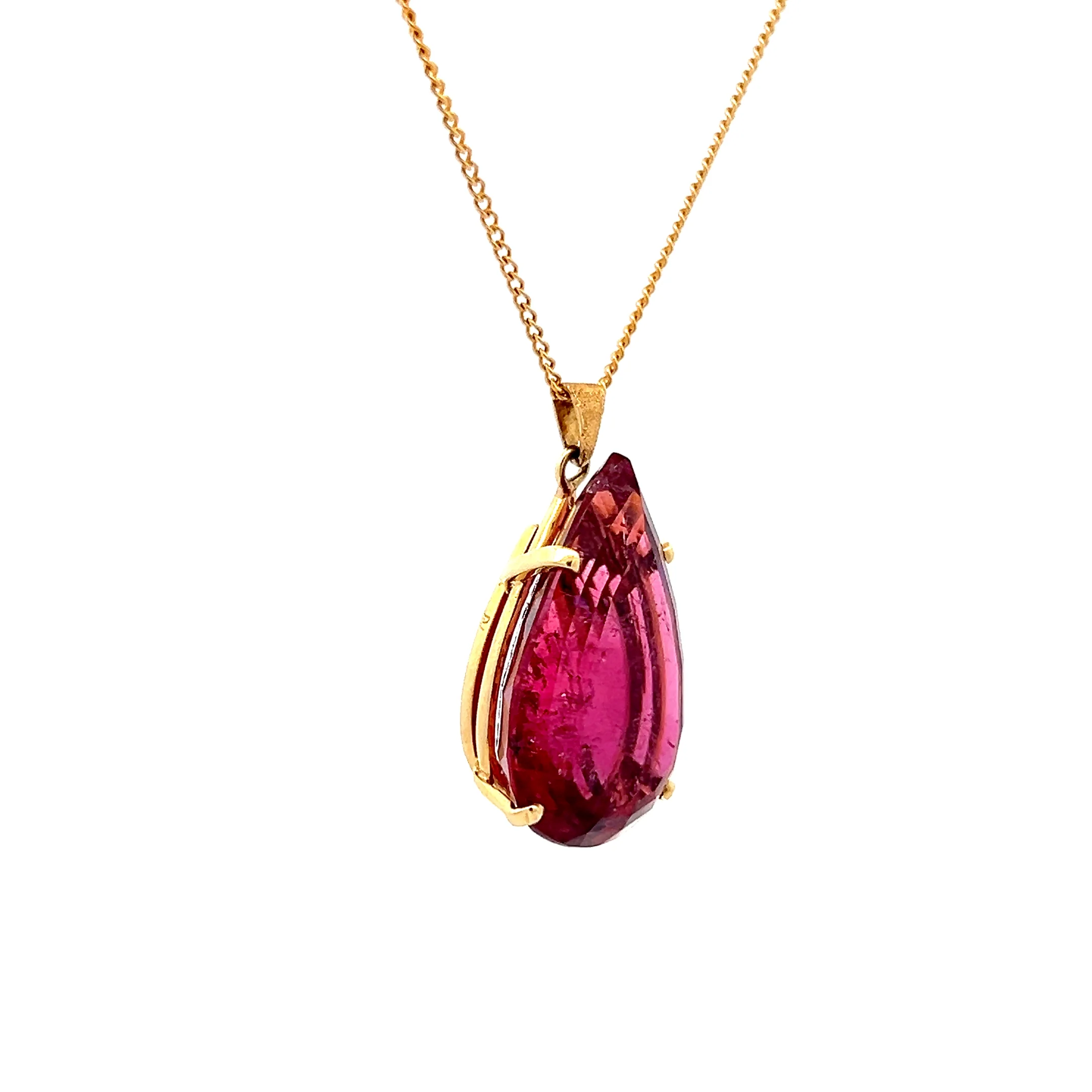 21.60 Rubellite Tourmaline Pendant in 18k Yellow Gold - Image 3