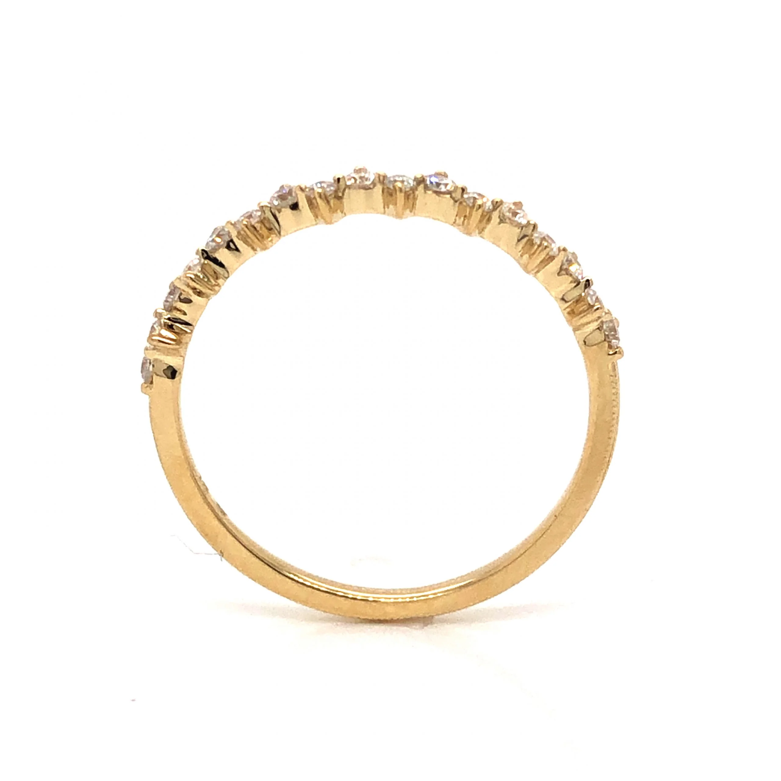 .21 Alternating Diamond Wedding Band in 14k Yellow Gold - Image 4