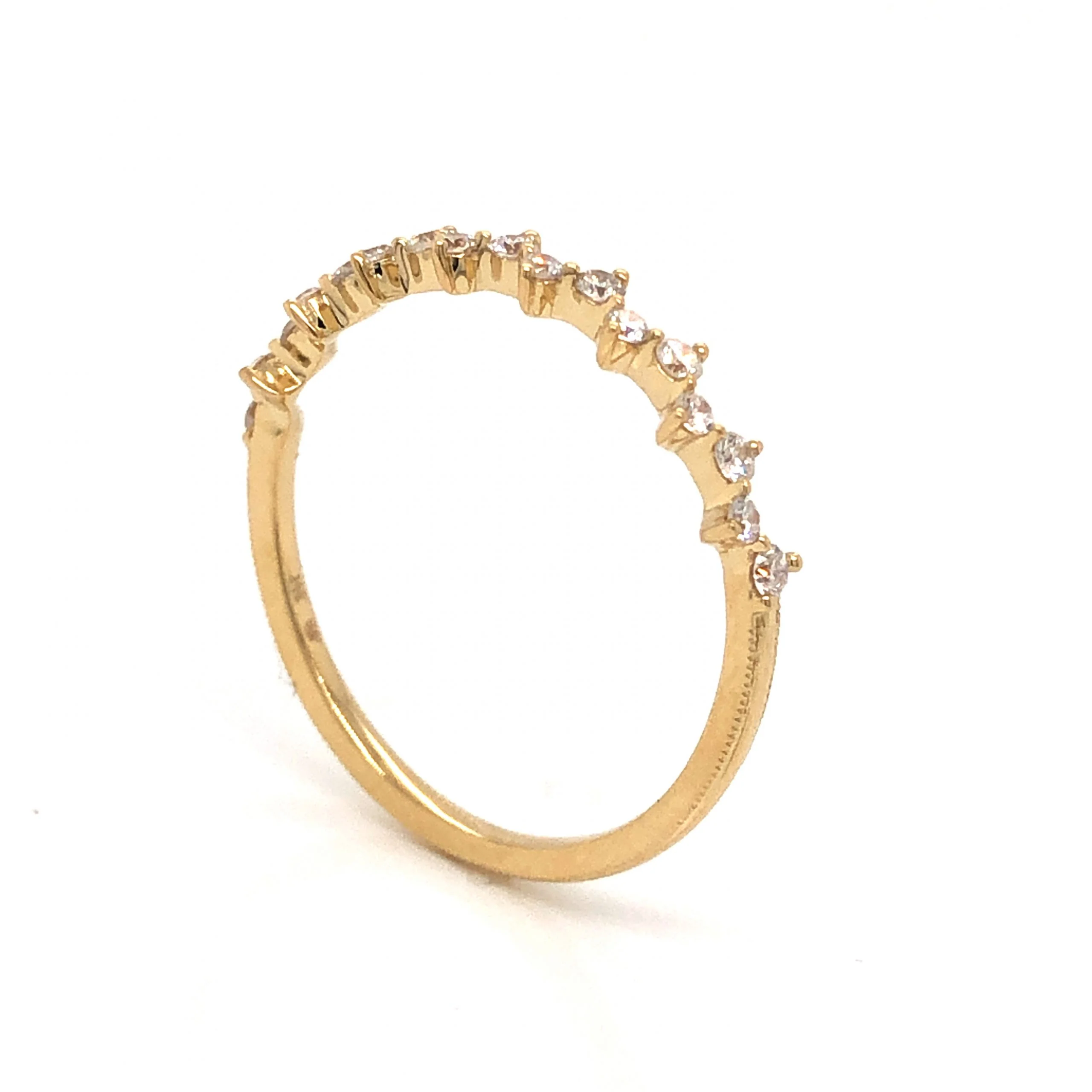 .21 Alternating Diamond Wedding Band in 14k Yellow Gold - Image 5