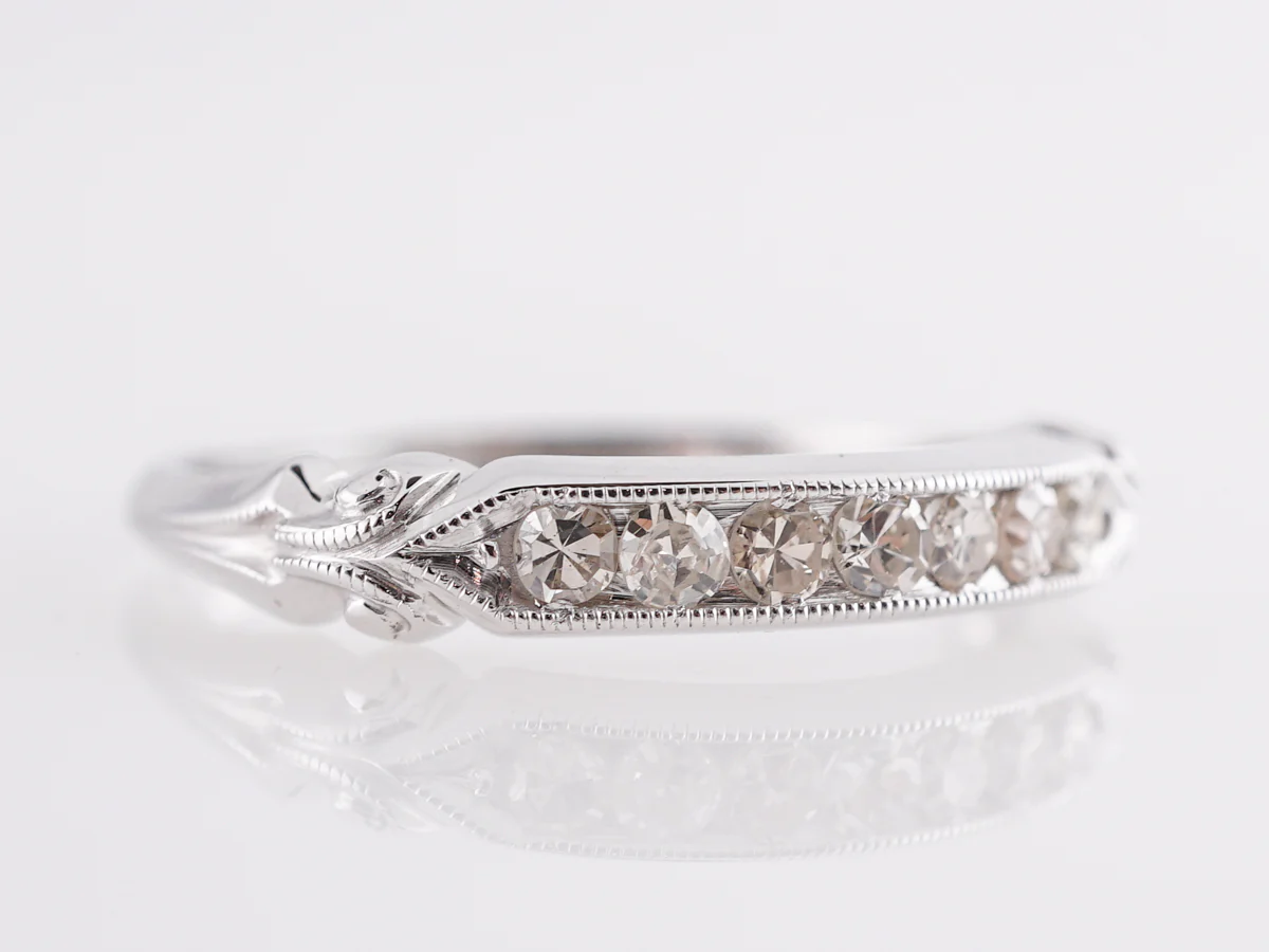 .21 Art Deco Diamond Wedding Band in 18K White Gold - Image 3