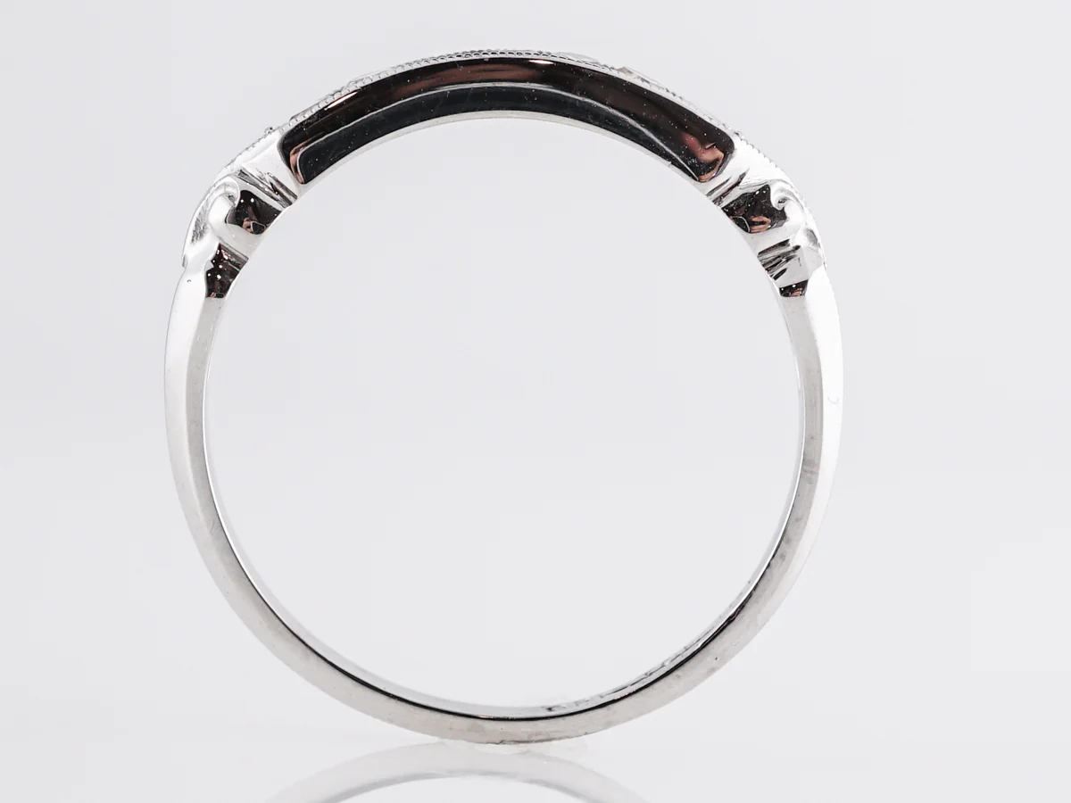 .21 Art Deco Diamond Wedding Band in 18K White Gold - Image 4