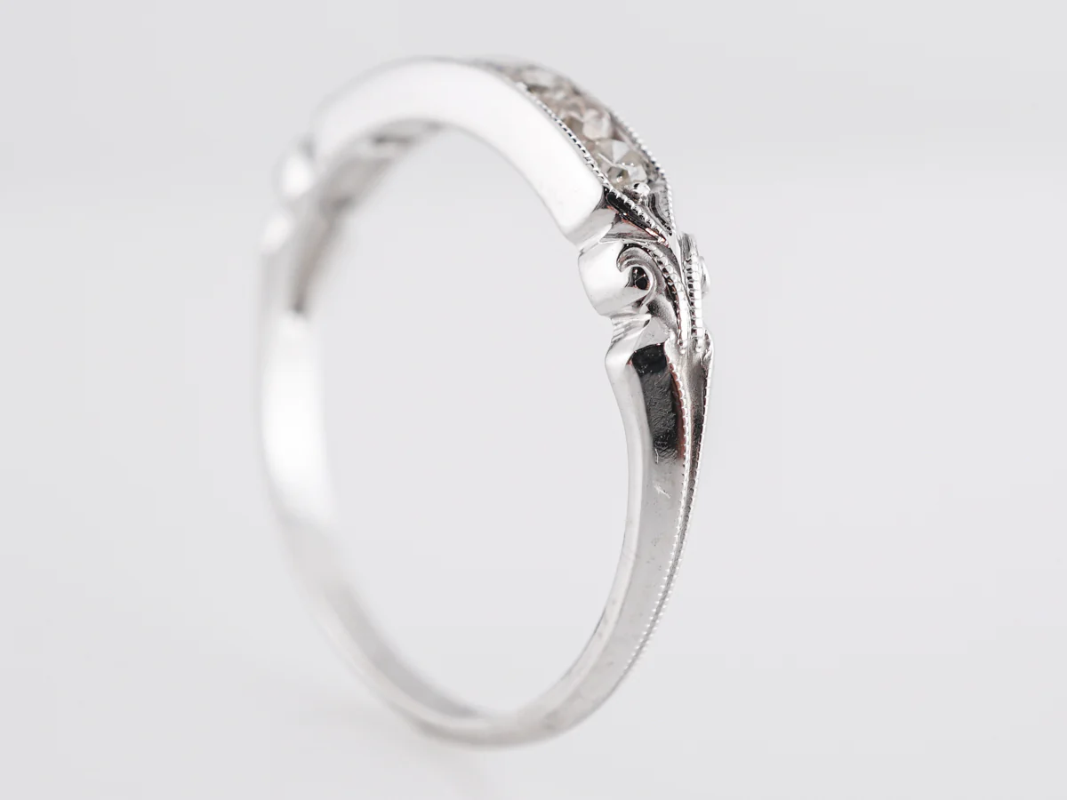 .21 Art Deco Diamond Wedding Band in 18K White Gold - Image 5
