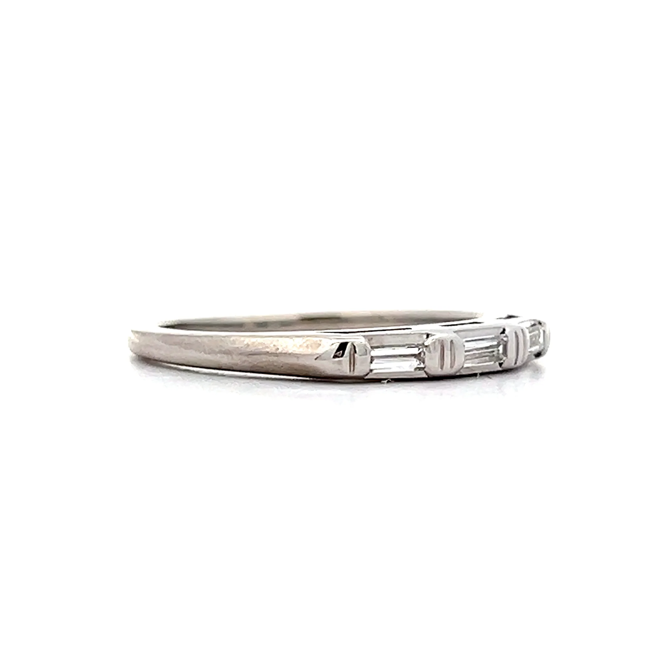 .21 Baguette Diamond Wedding Band in 14k White Gold - Image 3