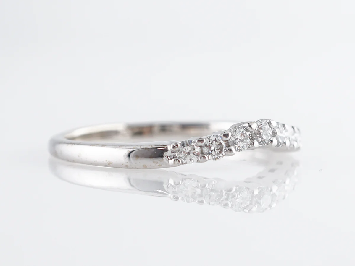 .21 Carat Curved Diamond Wedding Band in 14k White Gold - Image 3