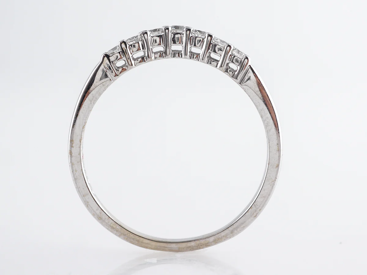 .21 Carat Curved Diamond Wedding Band in 14k White Gold - Image 4