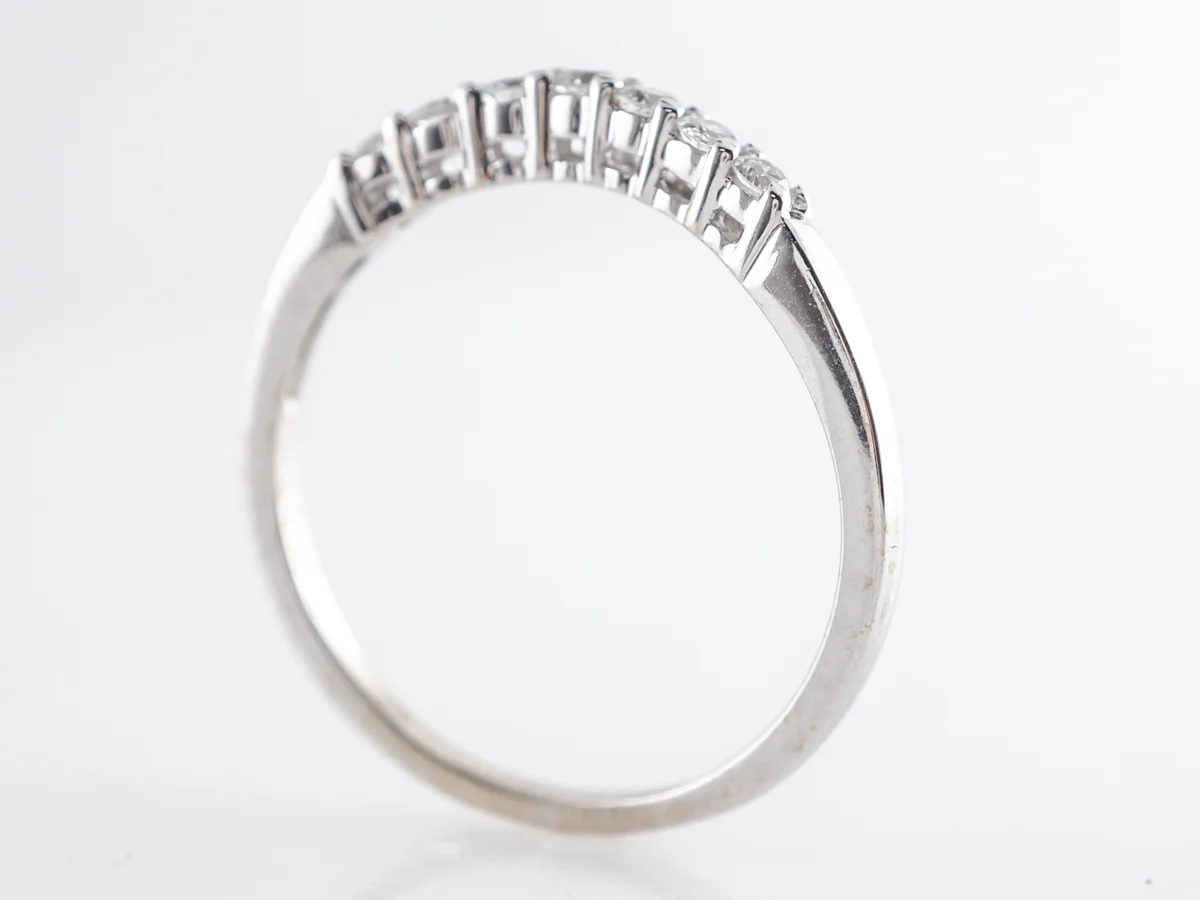 .21 Carat Curved Diamond Wedding Band in 14k White Gold - Image 5