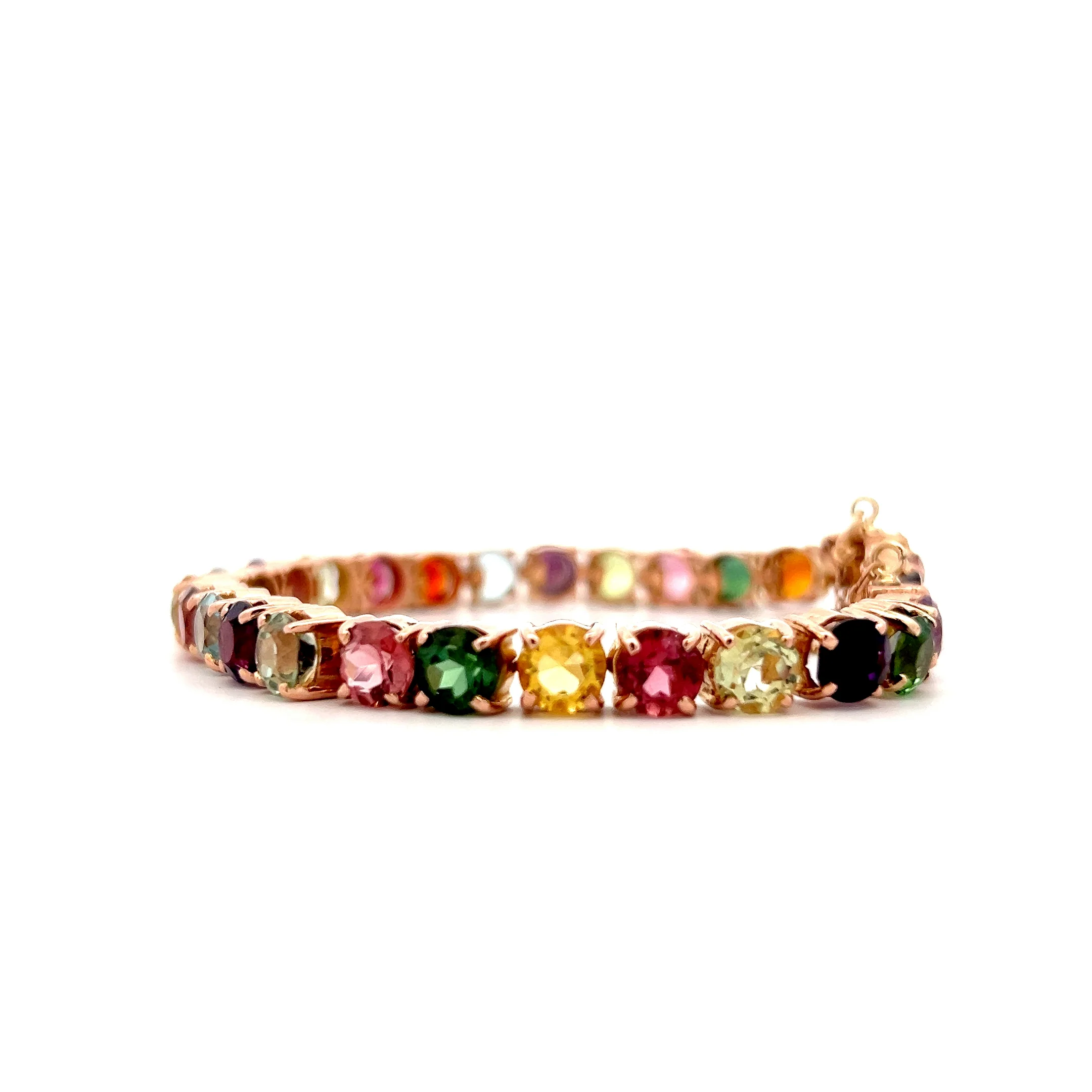 21 Carat Multi-Gemstone Tennis Bracelet in 14k Rose Gold - Image 2