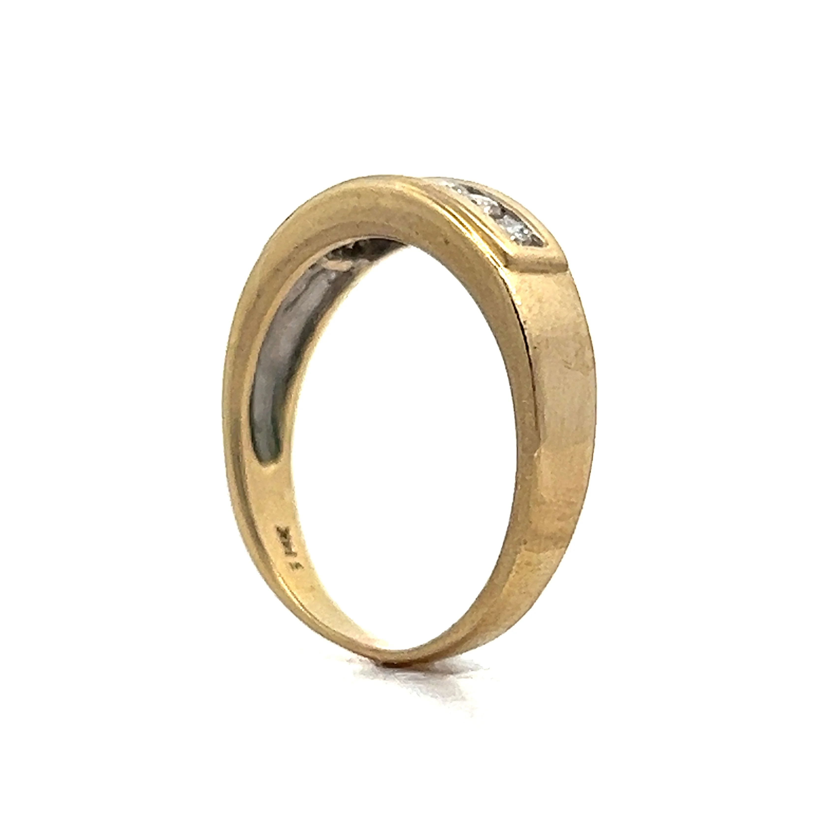 .21 Channel Set Diamond Wedding Band in Yellow Gold - Image 4