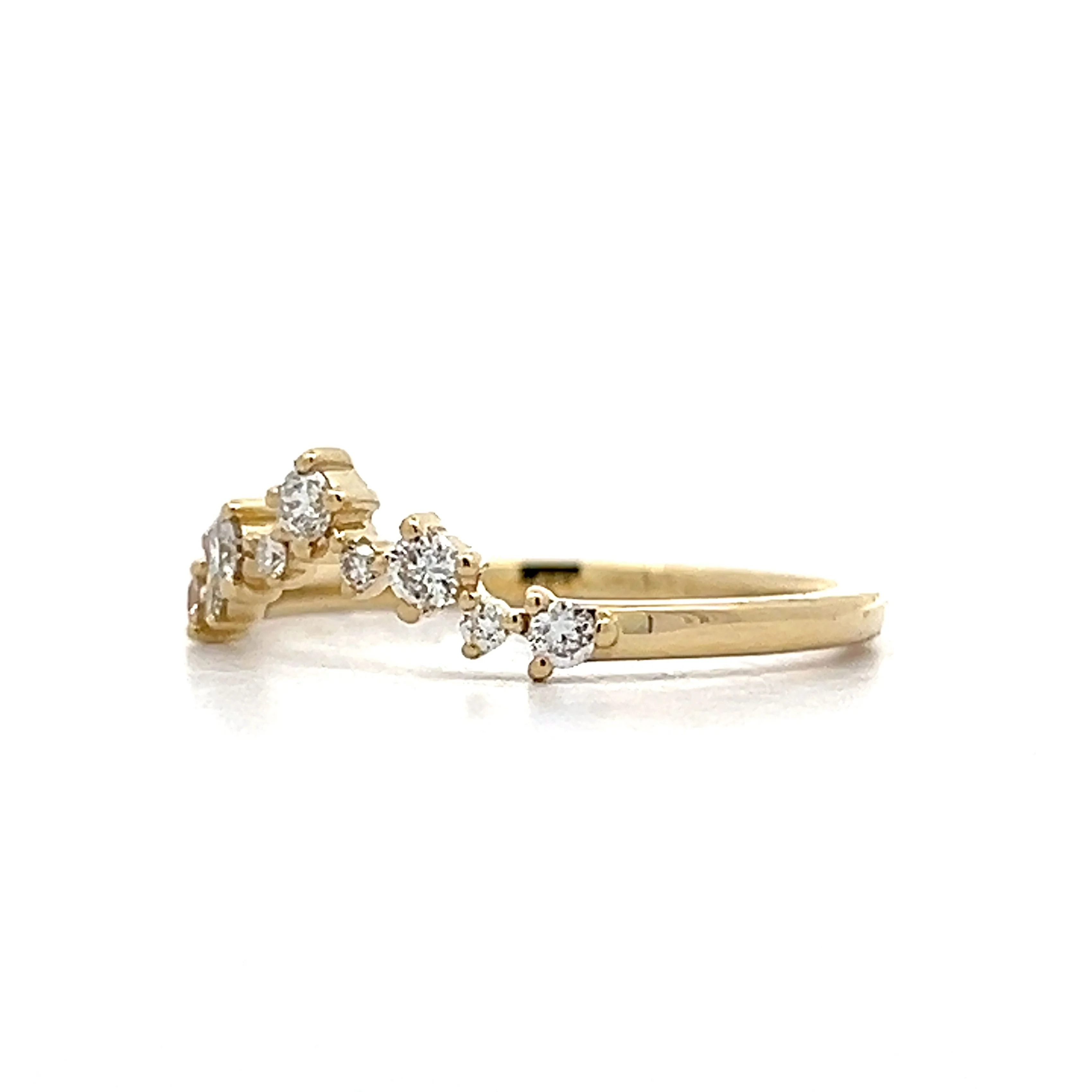 .21 Contoured Diamond Wedding Band in 14k Yellow Gold - Image 2