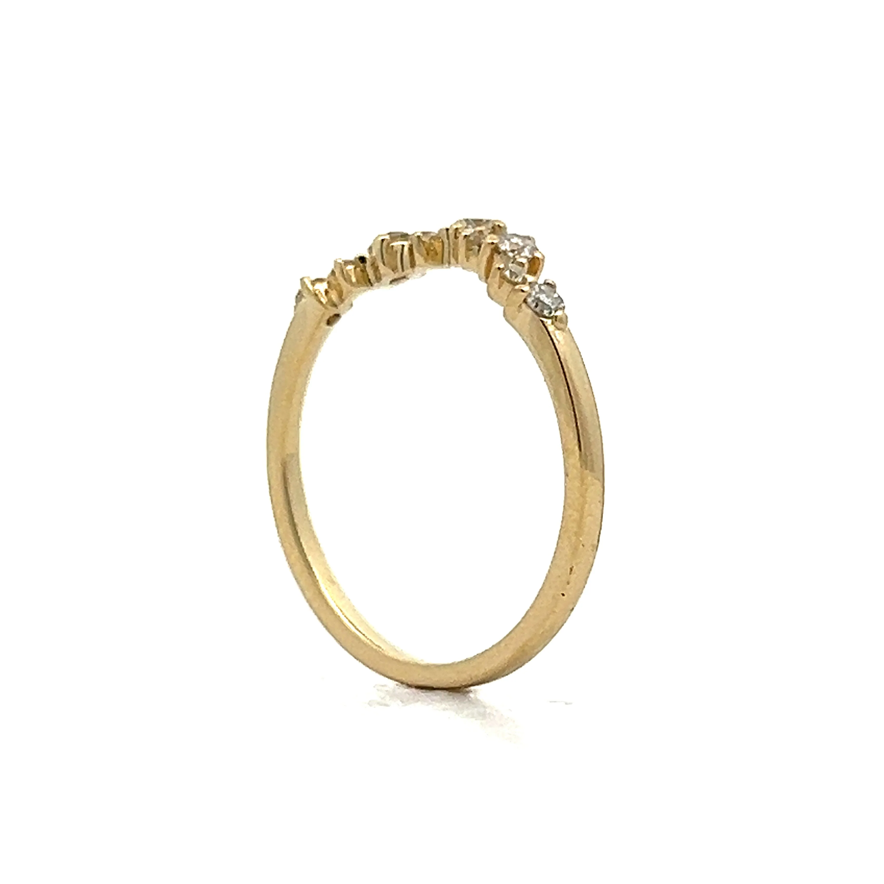 .21 Contoured Diamond Wedding Band in 14k Yellow Gold - Image 4