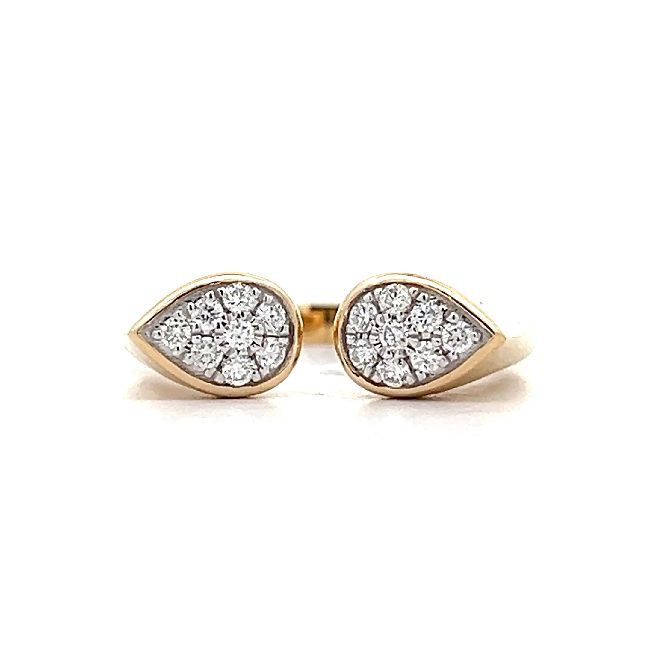 .21 Diamond Bypass Cocktail Ring in 14k Yellow Gold