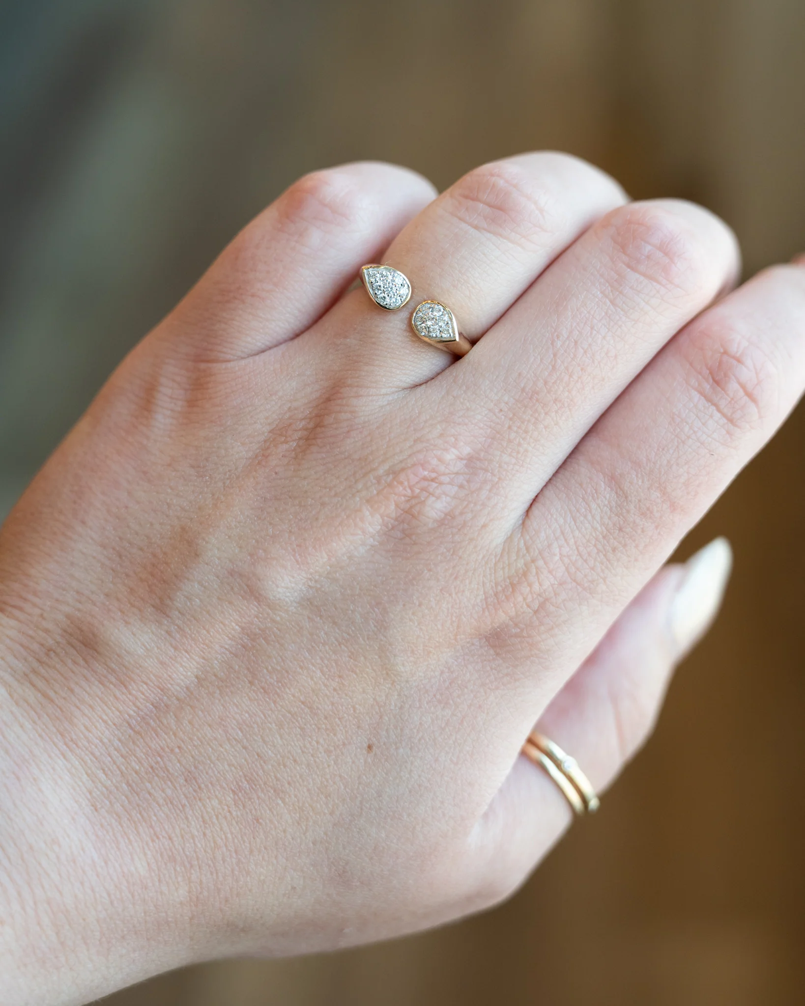.21 Diamond Bypass Cocktail Ring in 14k Yellow Gold - Image 7