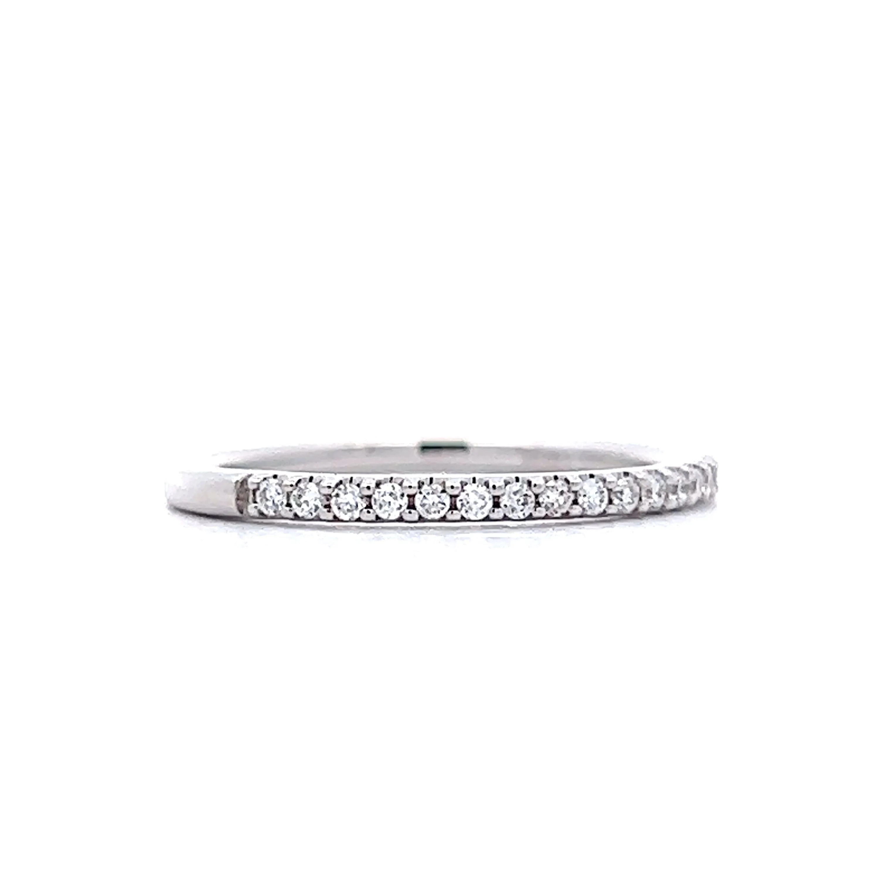 .21 Round Diamond Wedding Band in 14k White Gold - Image 3