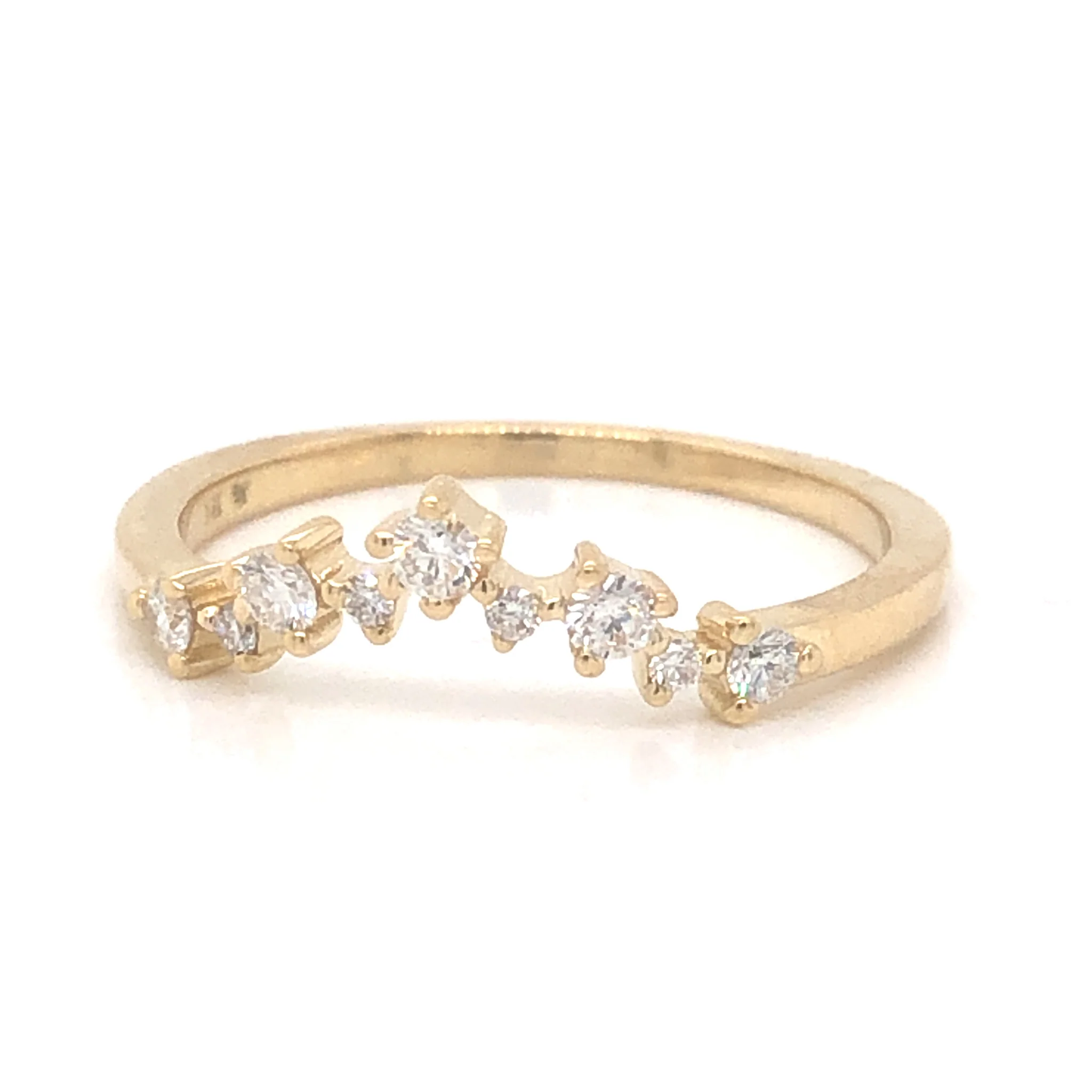 .21 Diamond Tiara Wedding Band in 14k Yellow Gold - Image 2