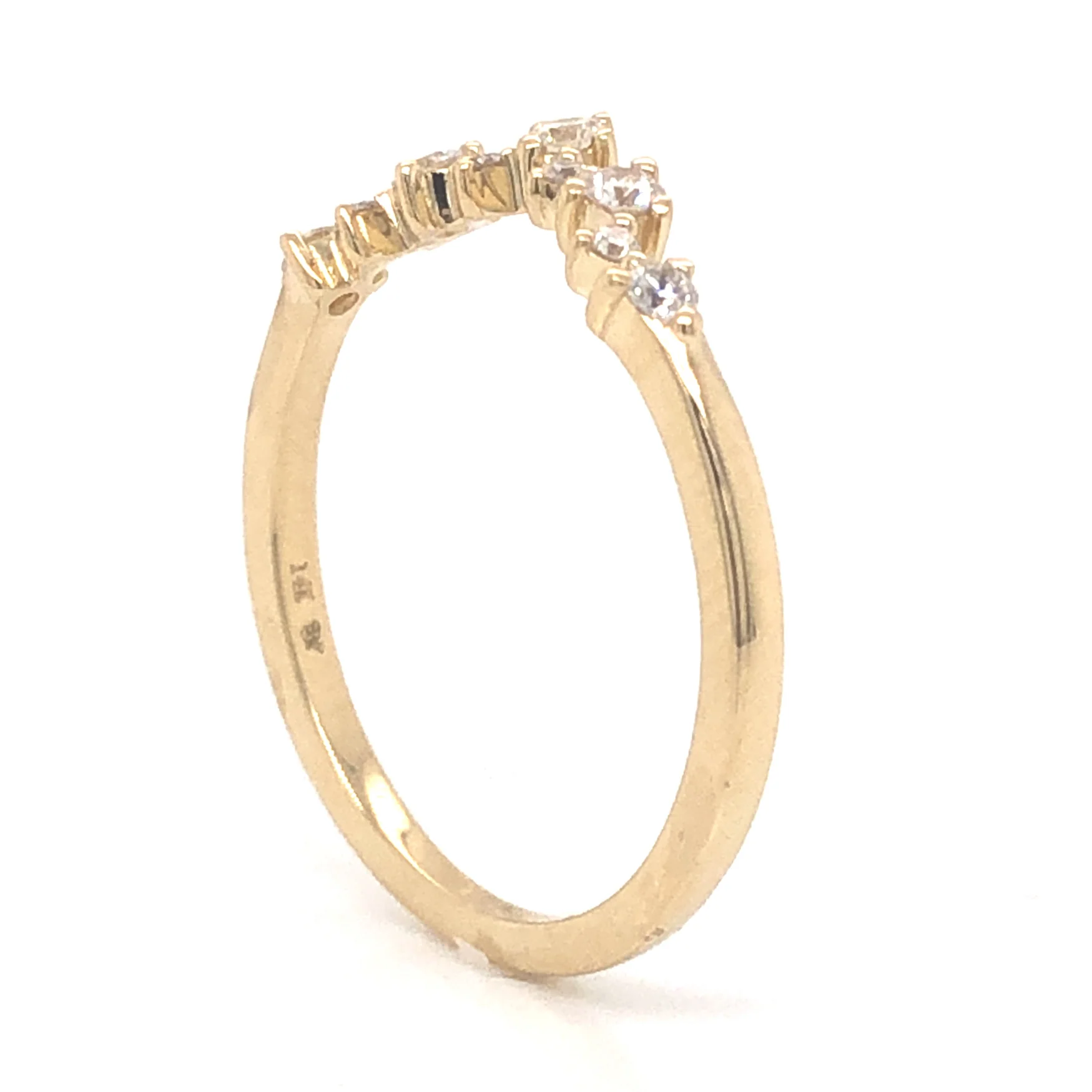.21 Diamond Tiara Wedding Band in 14k Yellow Gold - Image 4