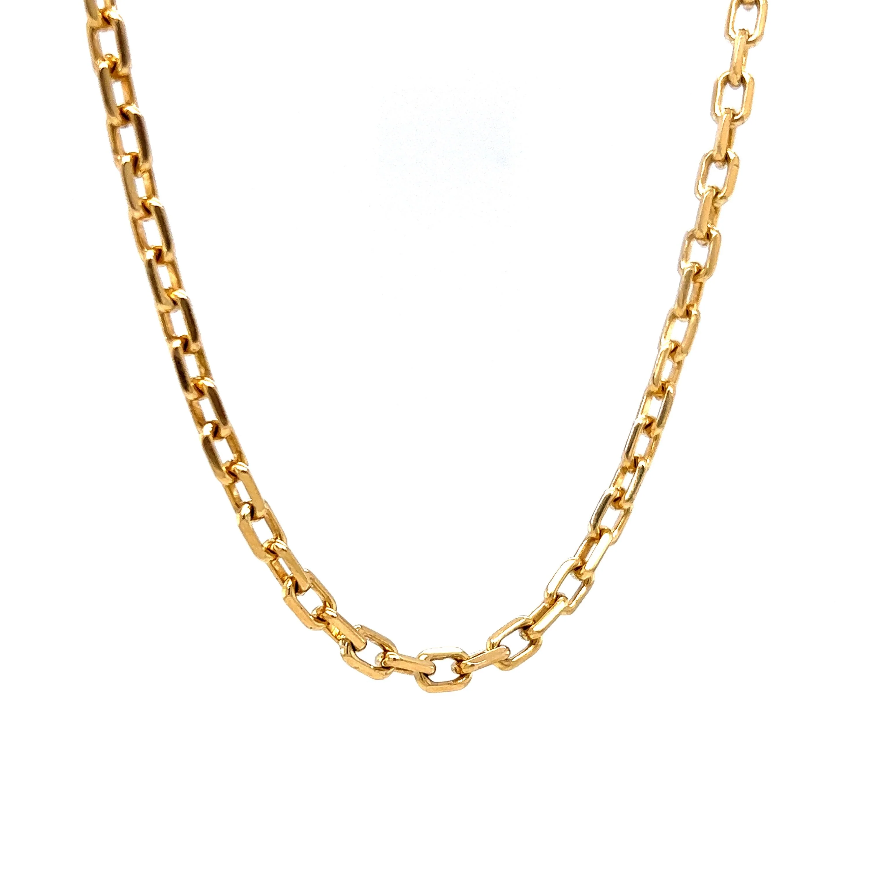 21 Inch Paperclip Chain Necklace in 14k Yellow Gold - Image 2