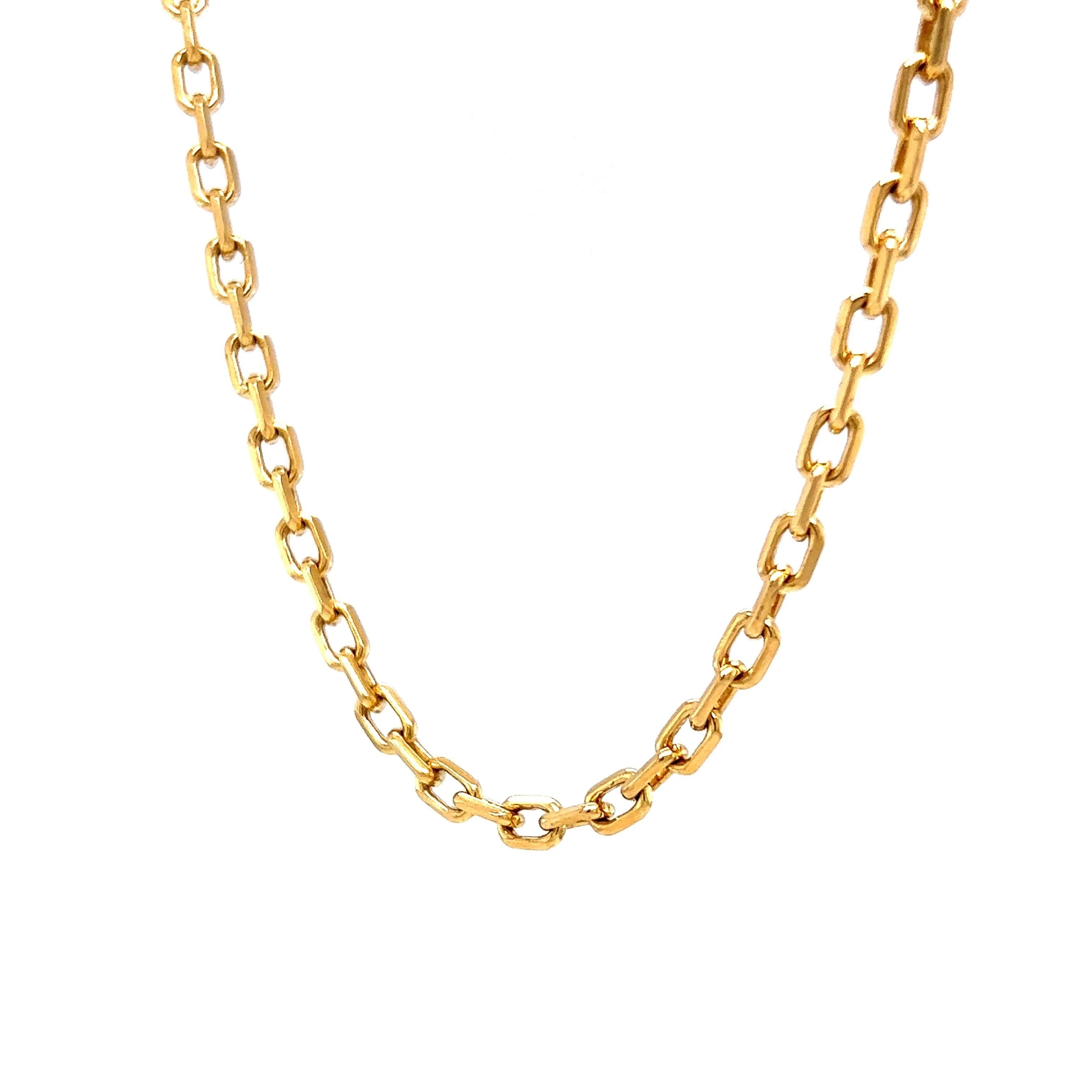 21 Inch Paperclip Chain Necklace in 14k Yellow Gold - Image 3