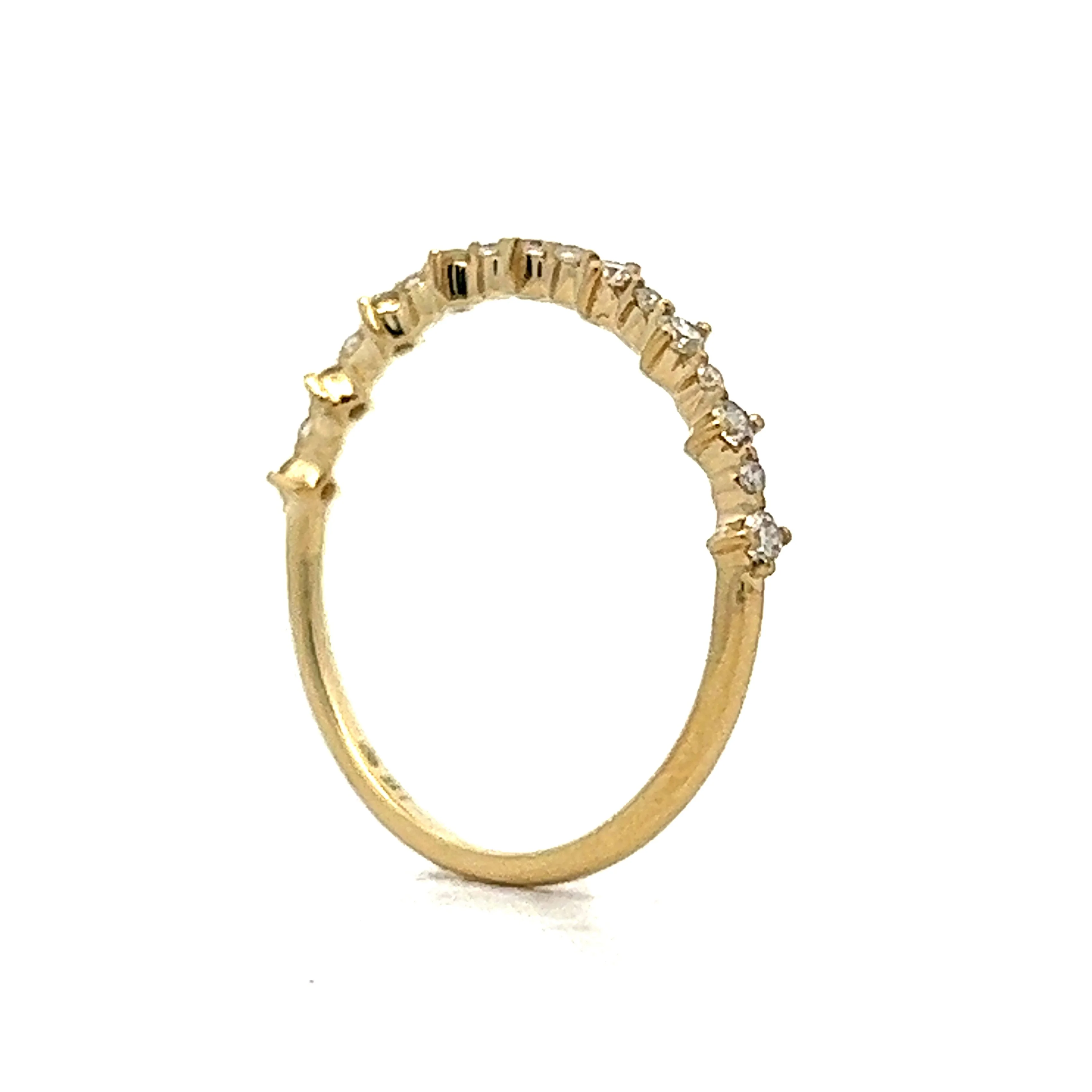 .21 Modern Diamond Wedding Band in 14k Yellow Gold - Image 5