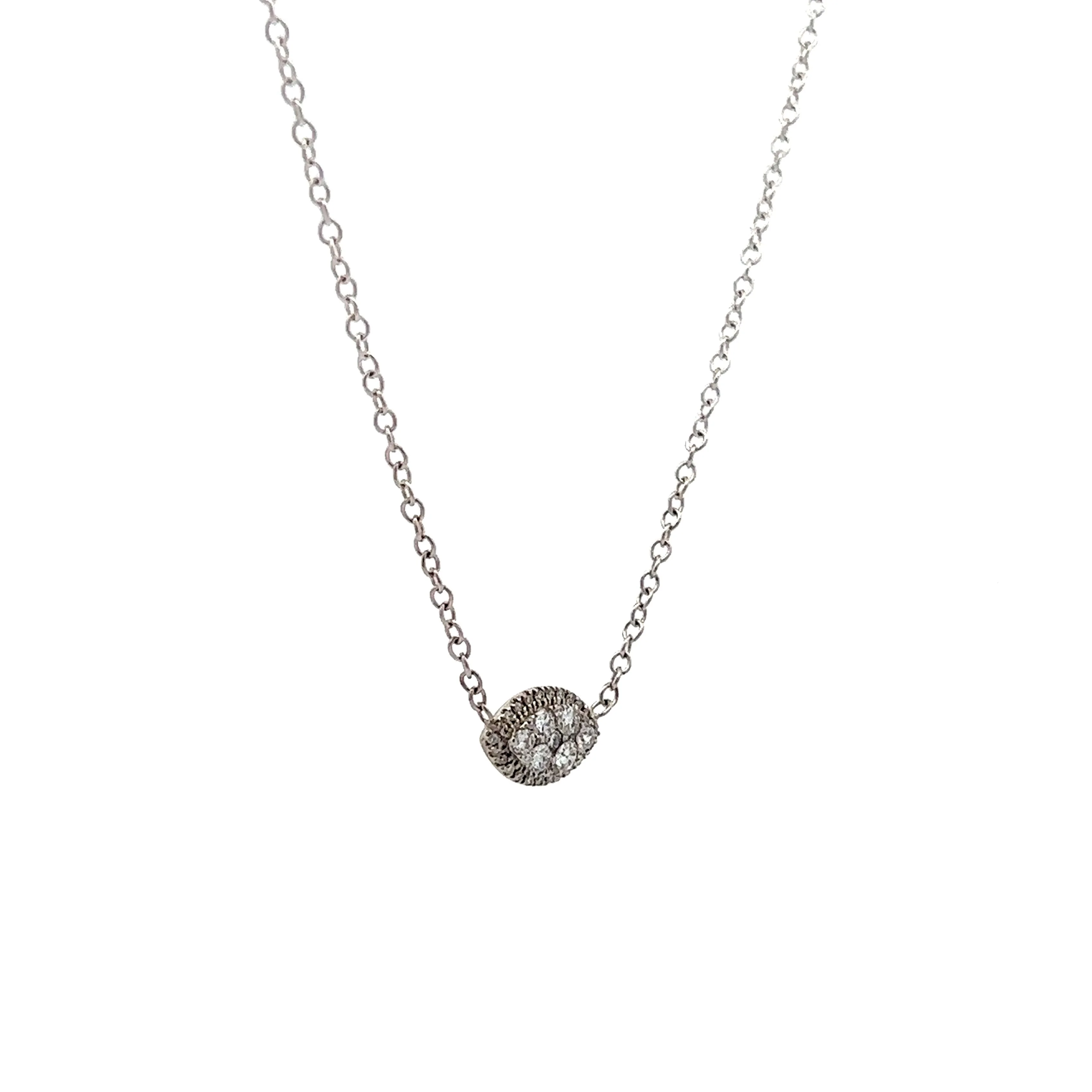 .21 Pave Diamond Pendant Necklace in 14k White Gold - Image 3