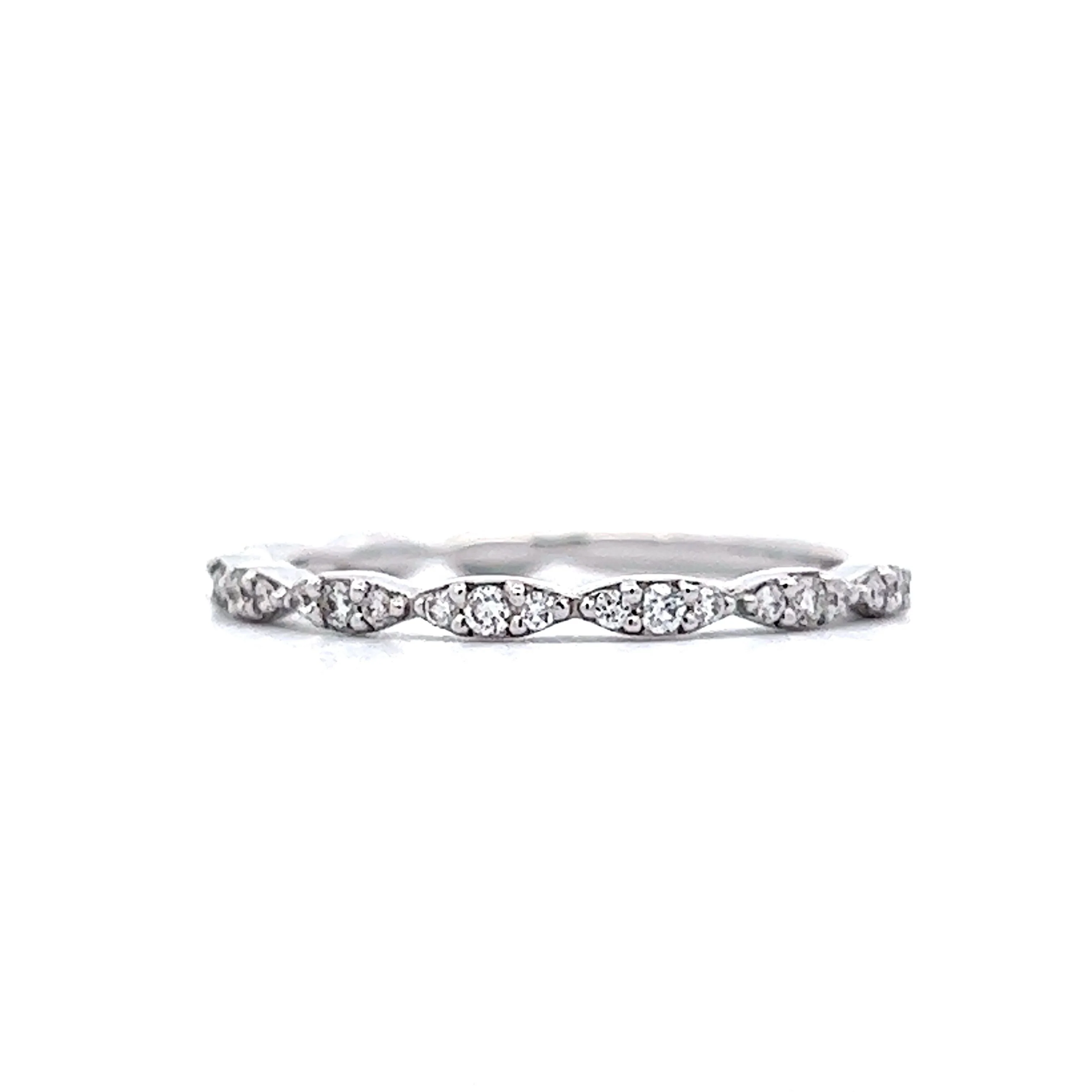 .21 Pave Diamond Wedding Band in 14k White Gold - Image 3