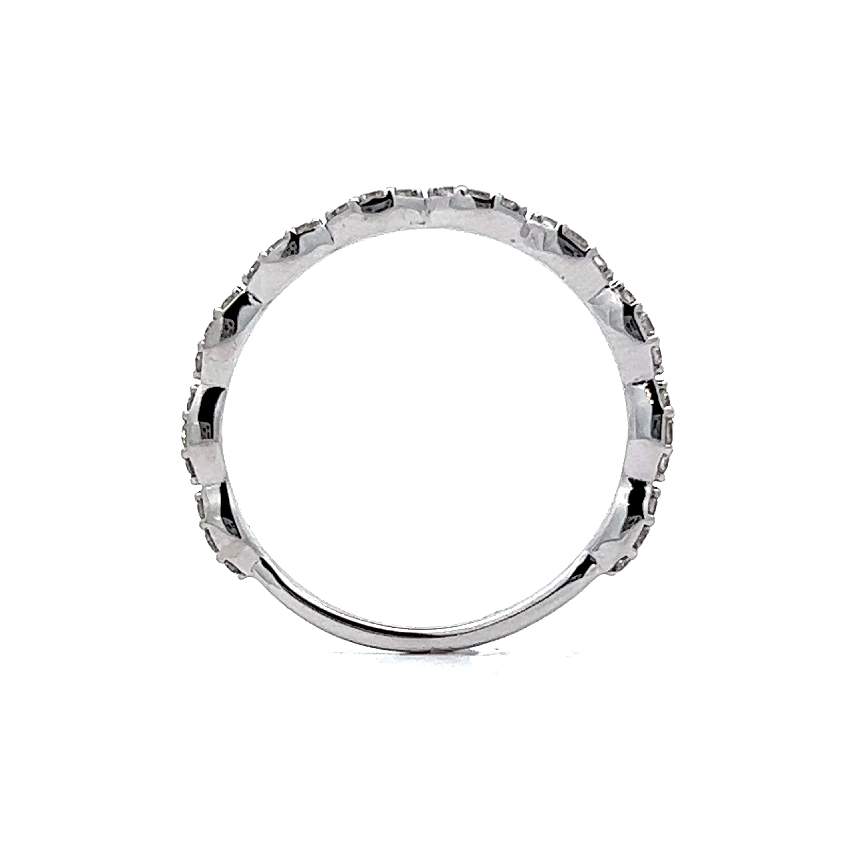 .21 Pave Diamond Wedding Band in 14k White Gold - Image 4