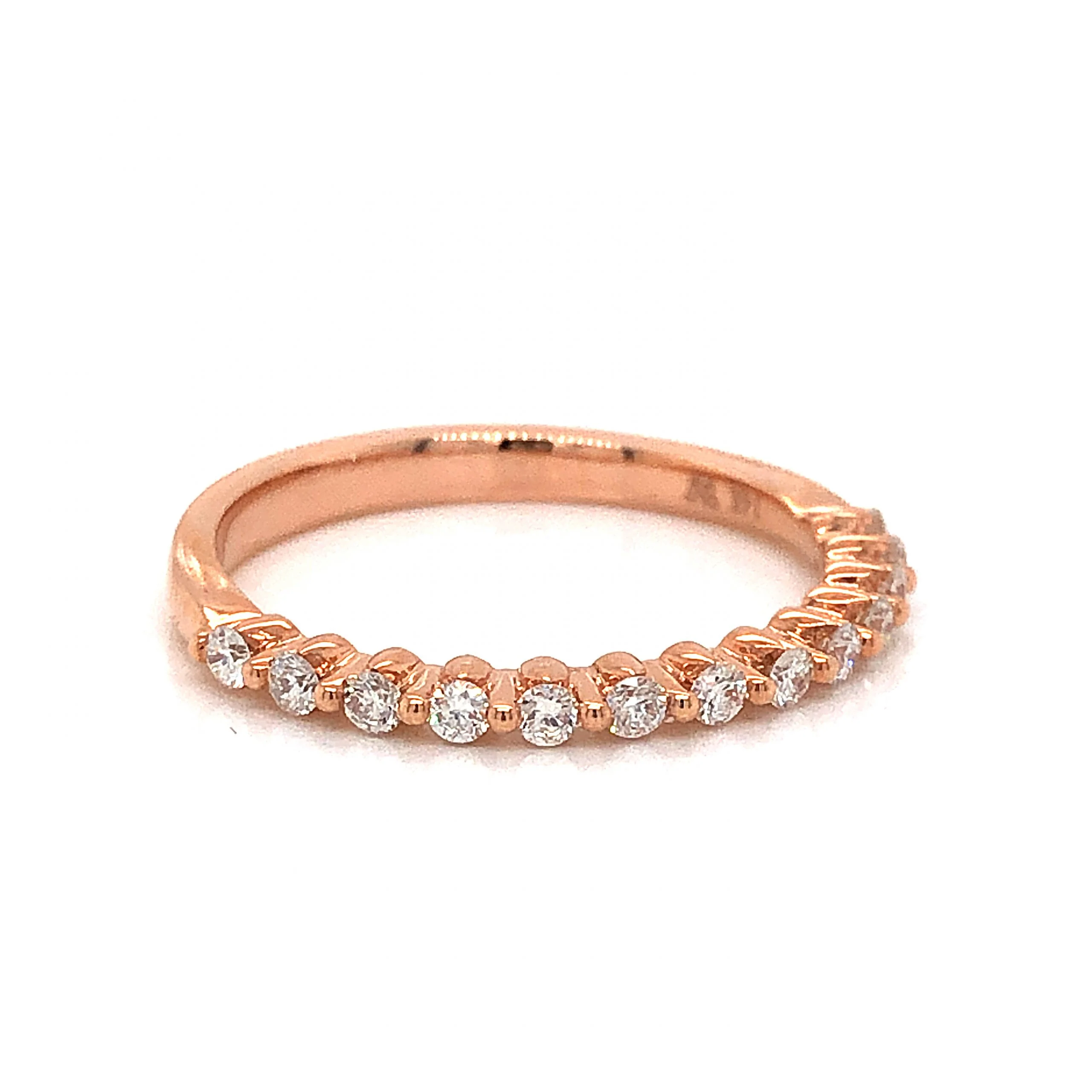 .21 Round Diamond Wedding Band in 14k Rose Gold - Image 3