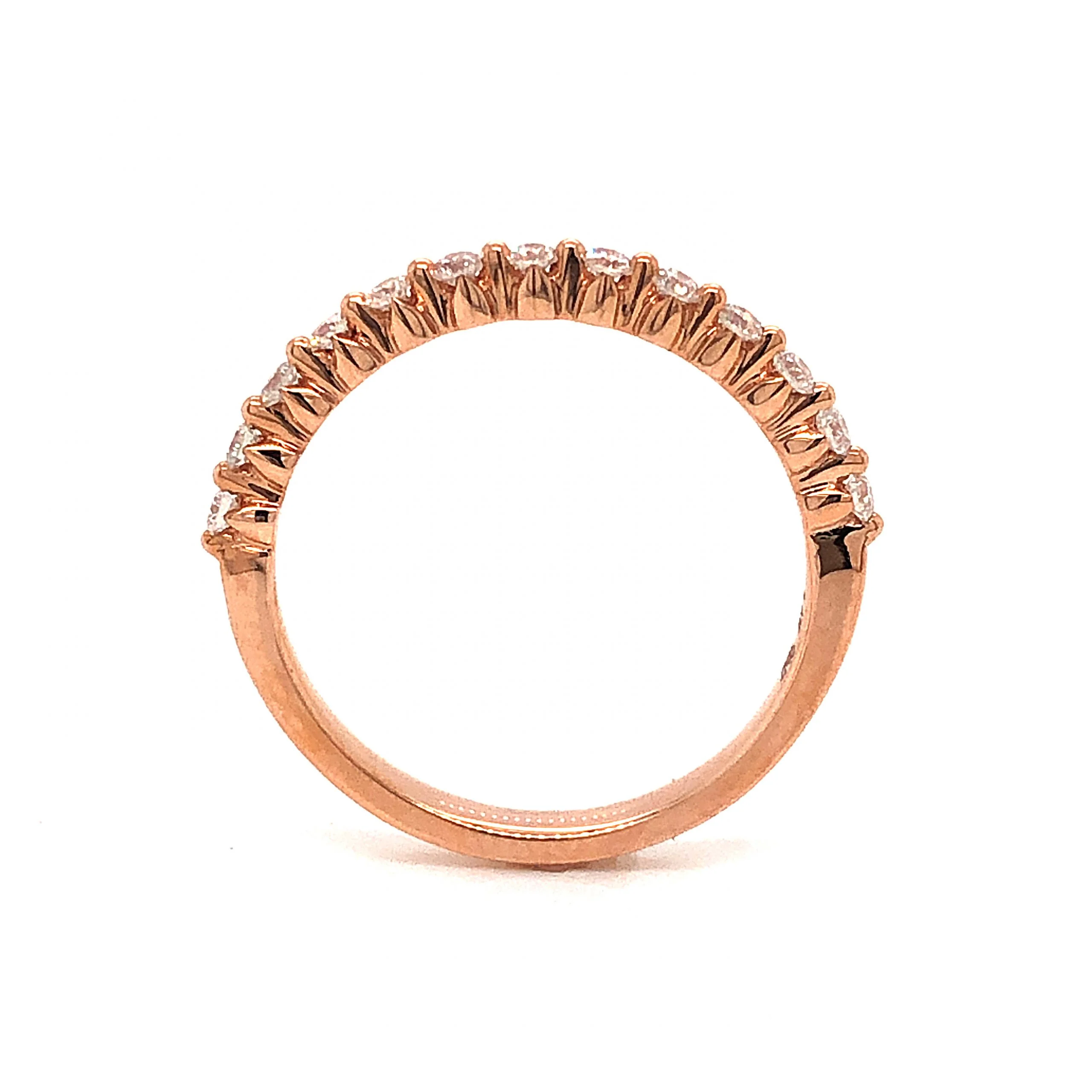 .21 Round Diamond Wedding Band in 14k Rose Gold - Image 4