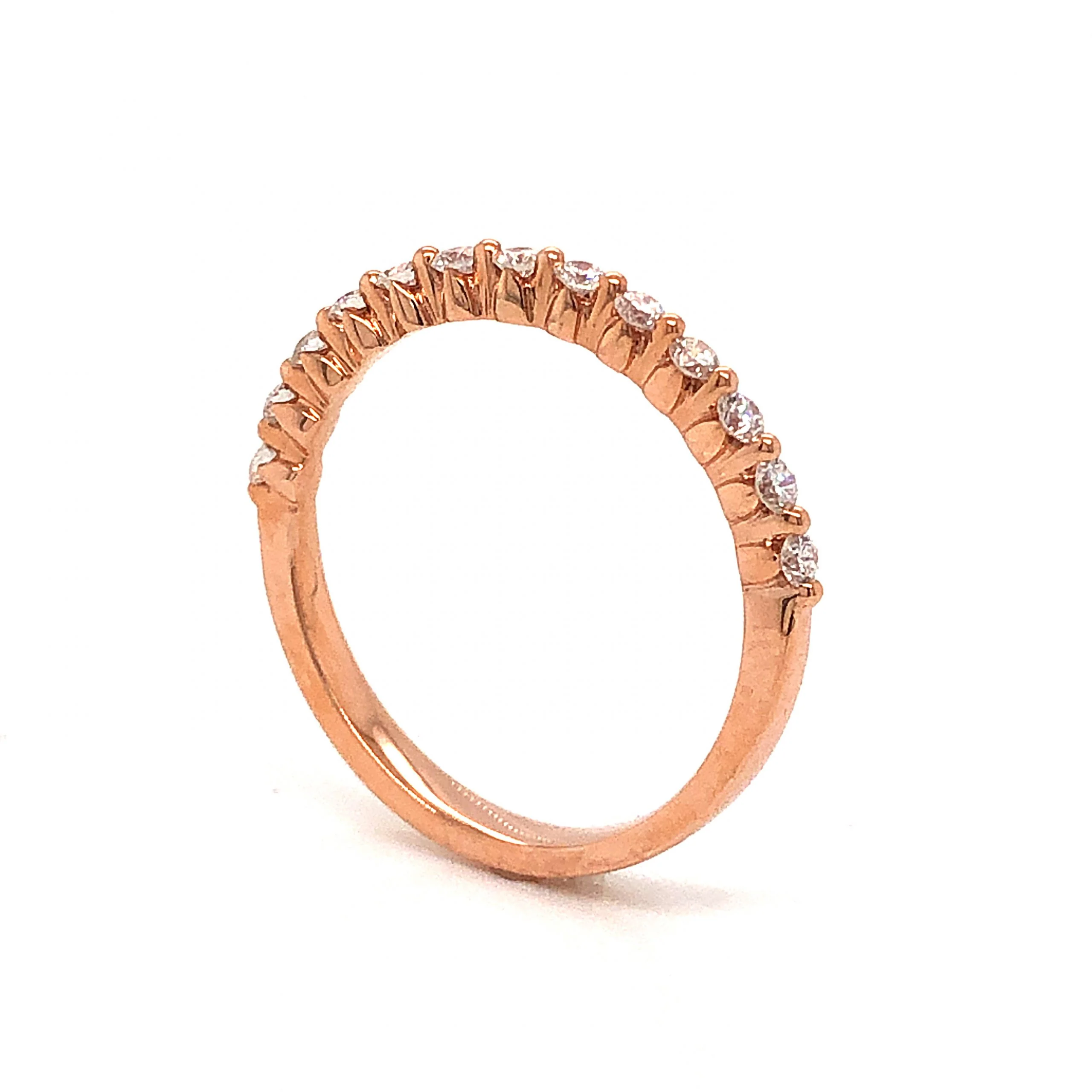 .21 Round Diamond Wedding Band in 14k Rose Gold - Image 5