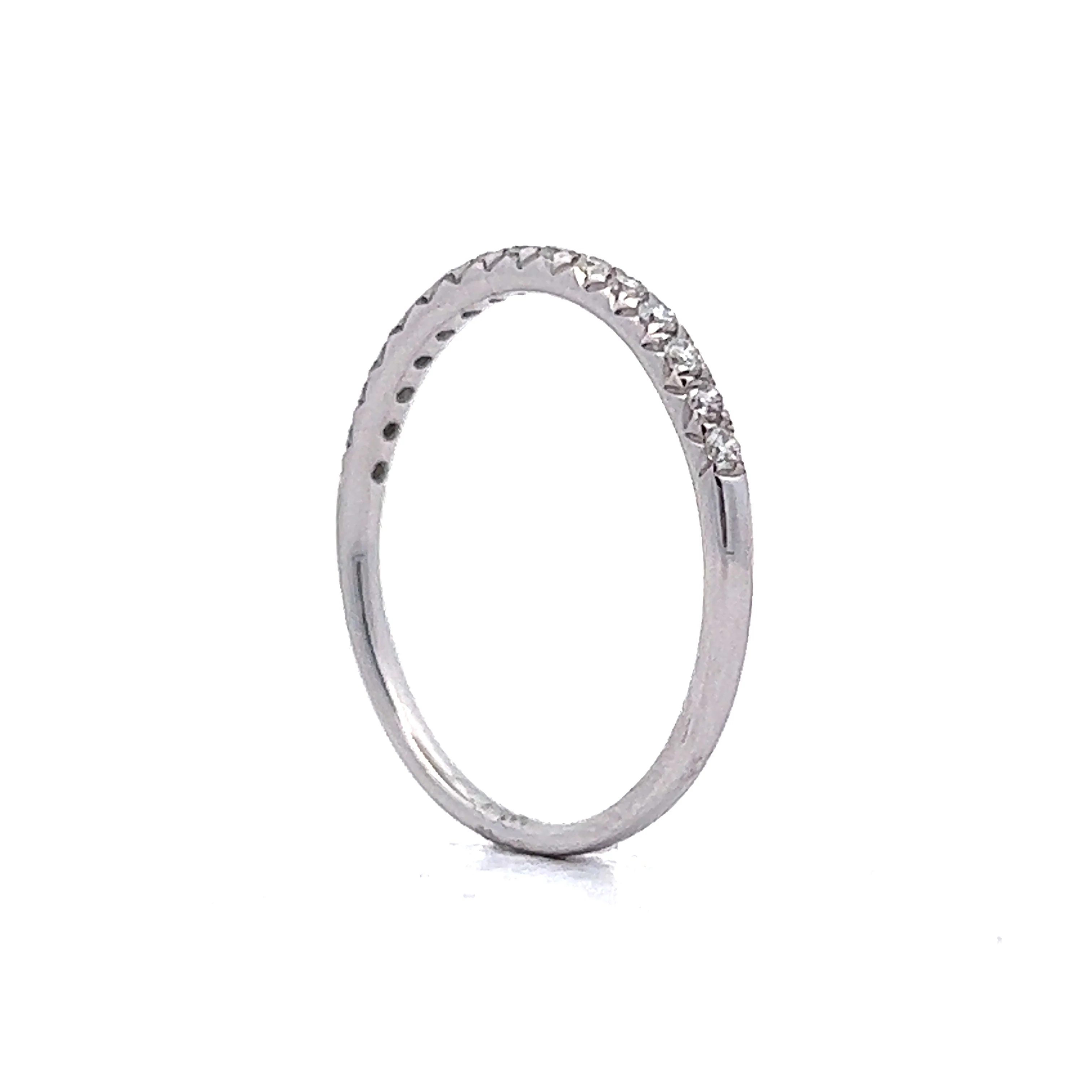 .21 Thin Half-Eternity Diamond Wedding Band in 14k Yellow Gold - Image 5