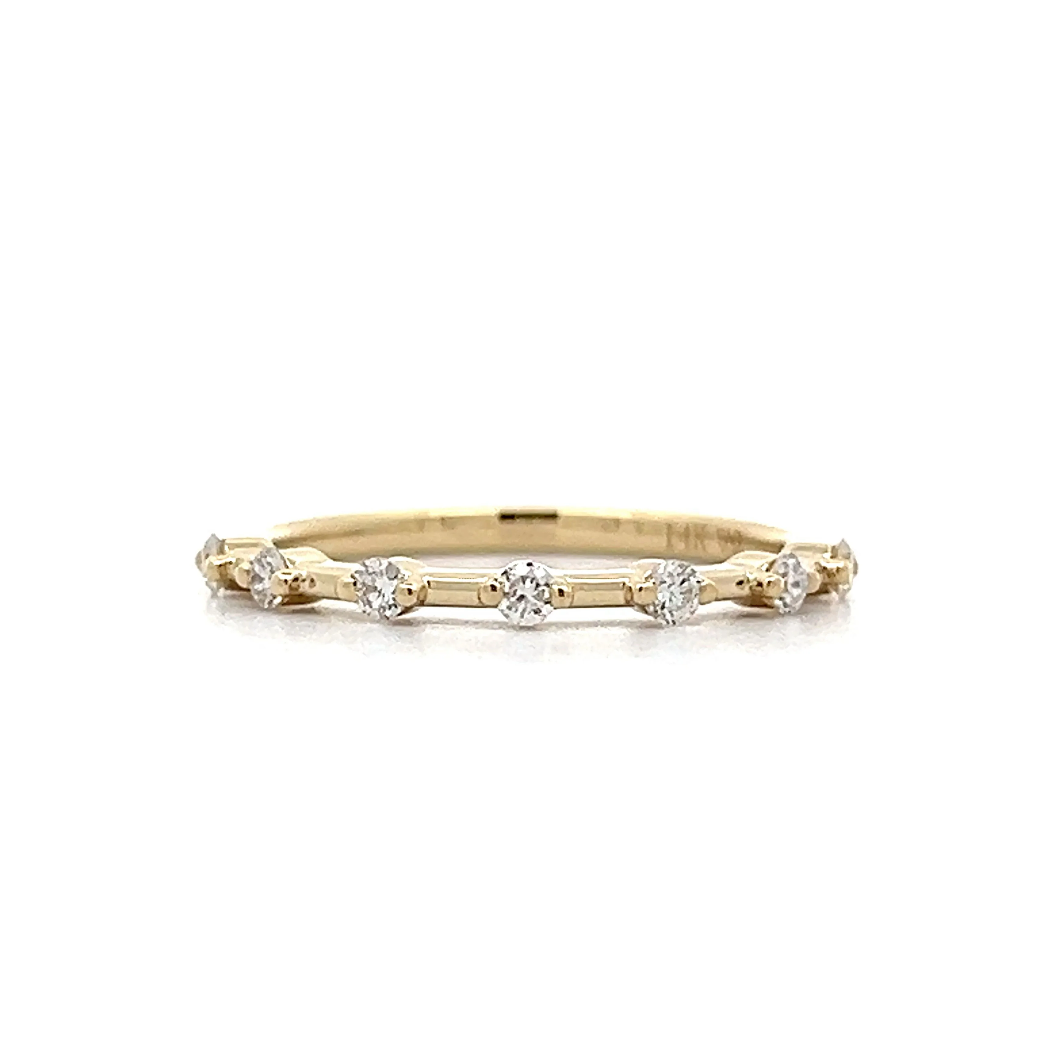 .21 Unique Diamond Wedding Band in 14k Yellow Gold