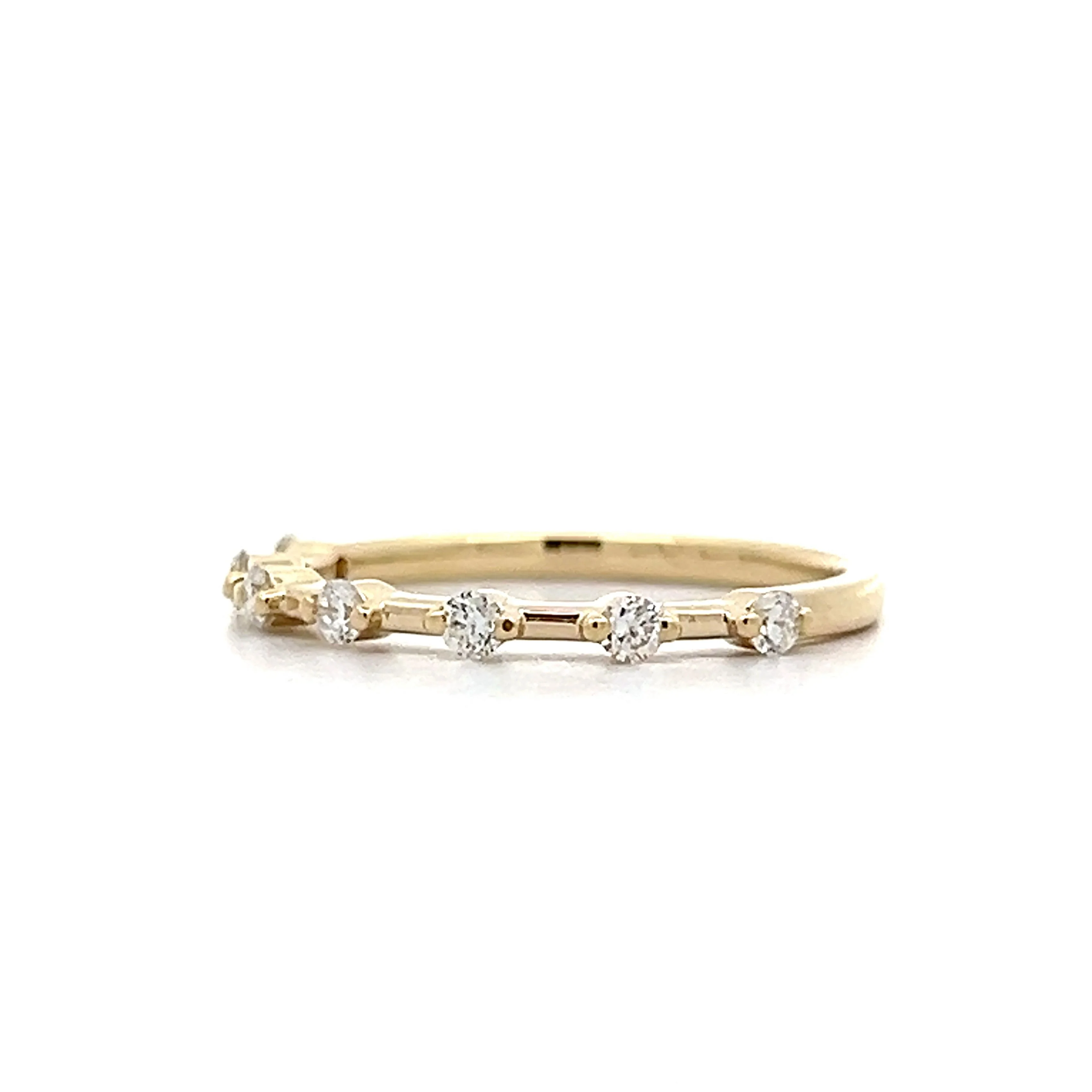 .21 Unique Diamond Wedding Band in 14k Yellow Gold - Image 2