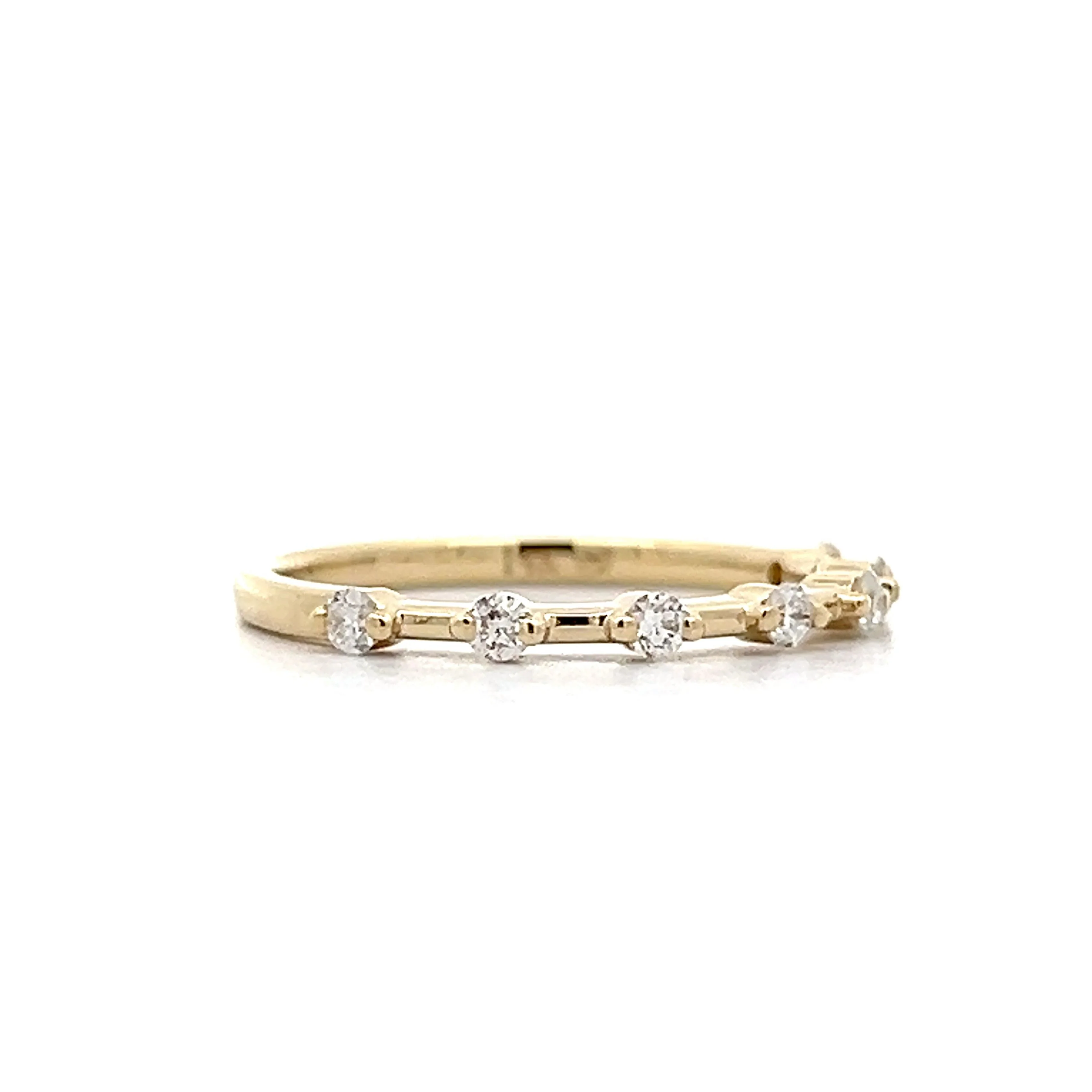 .21 Unique Diamond Wedding Band in 14k Yellow Gold - Image 3