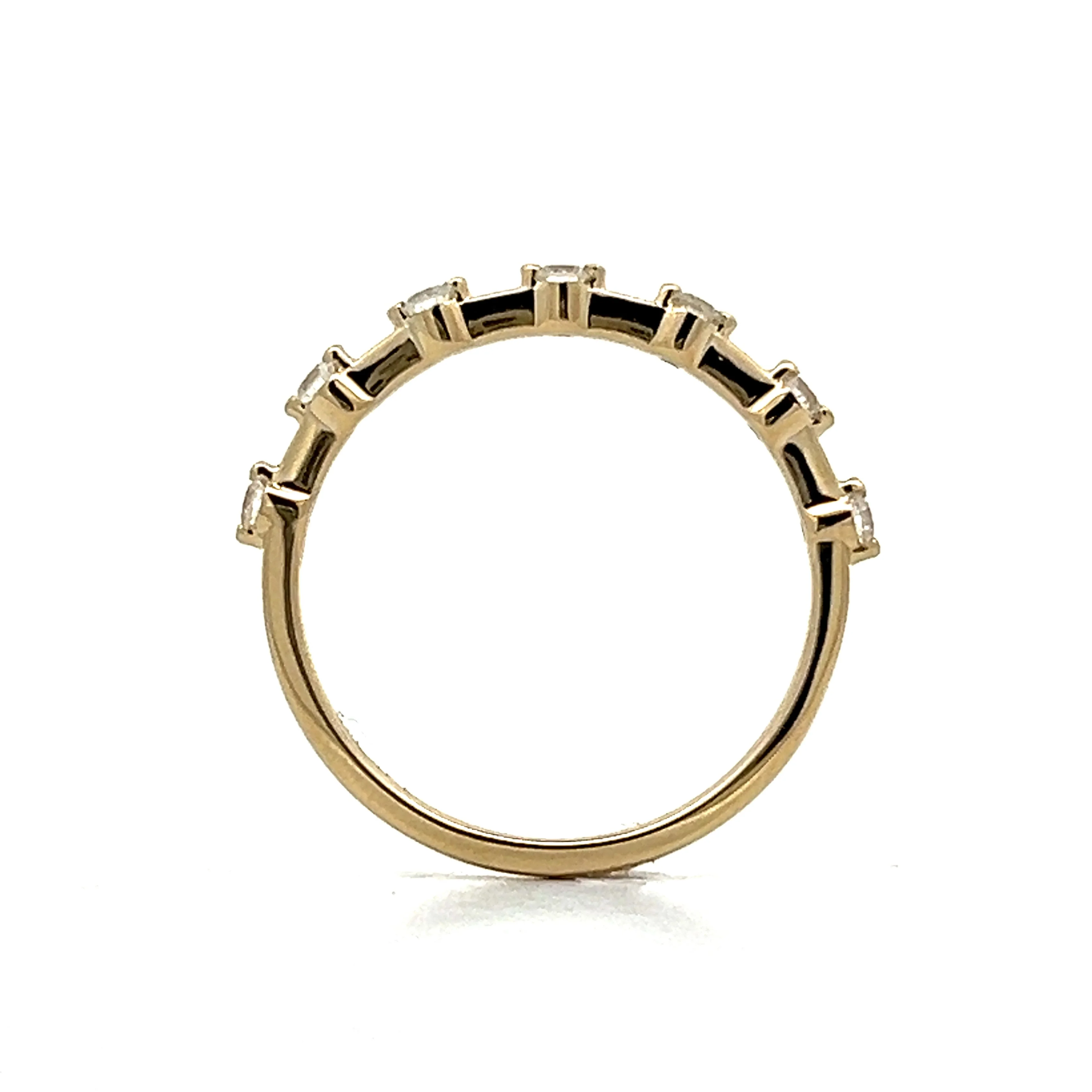 .21 Unique Diamond Wedding Band in 14k Yellow Gold - Image 4