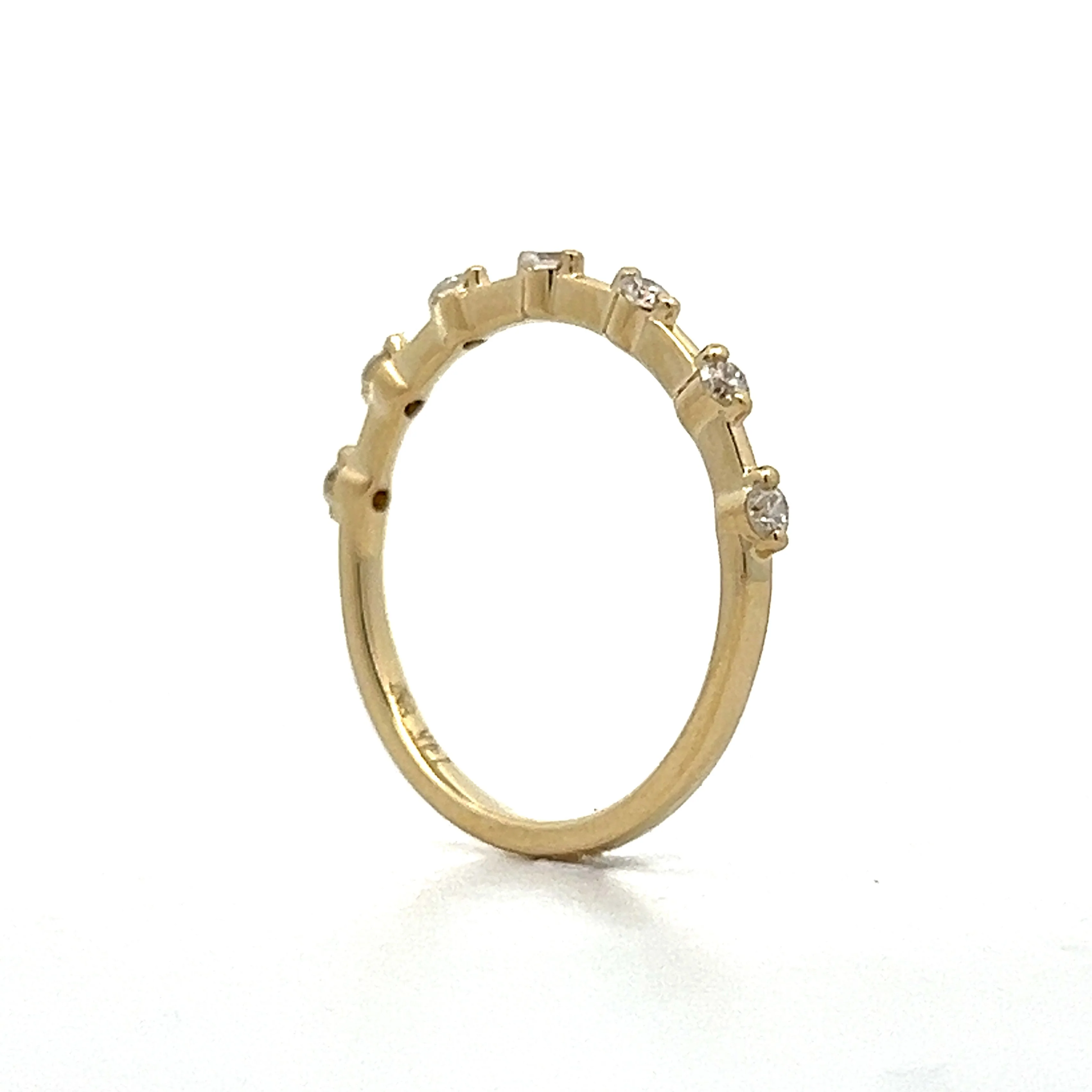 .21 Unique Diamond Wedding Band in 14k Yellow Gold - Image 5