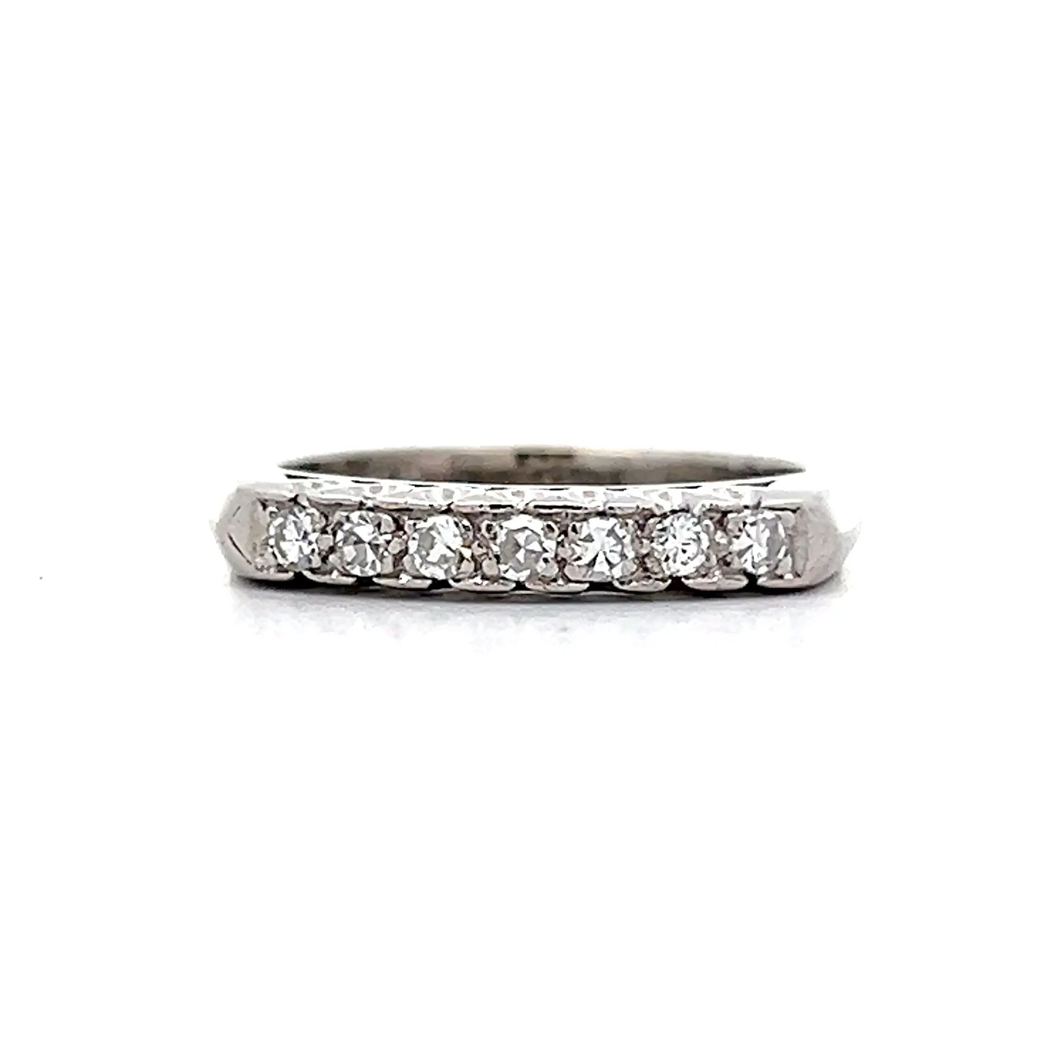 .21 Vintage 1960s Diamond Wedding Band in Platinum