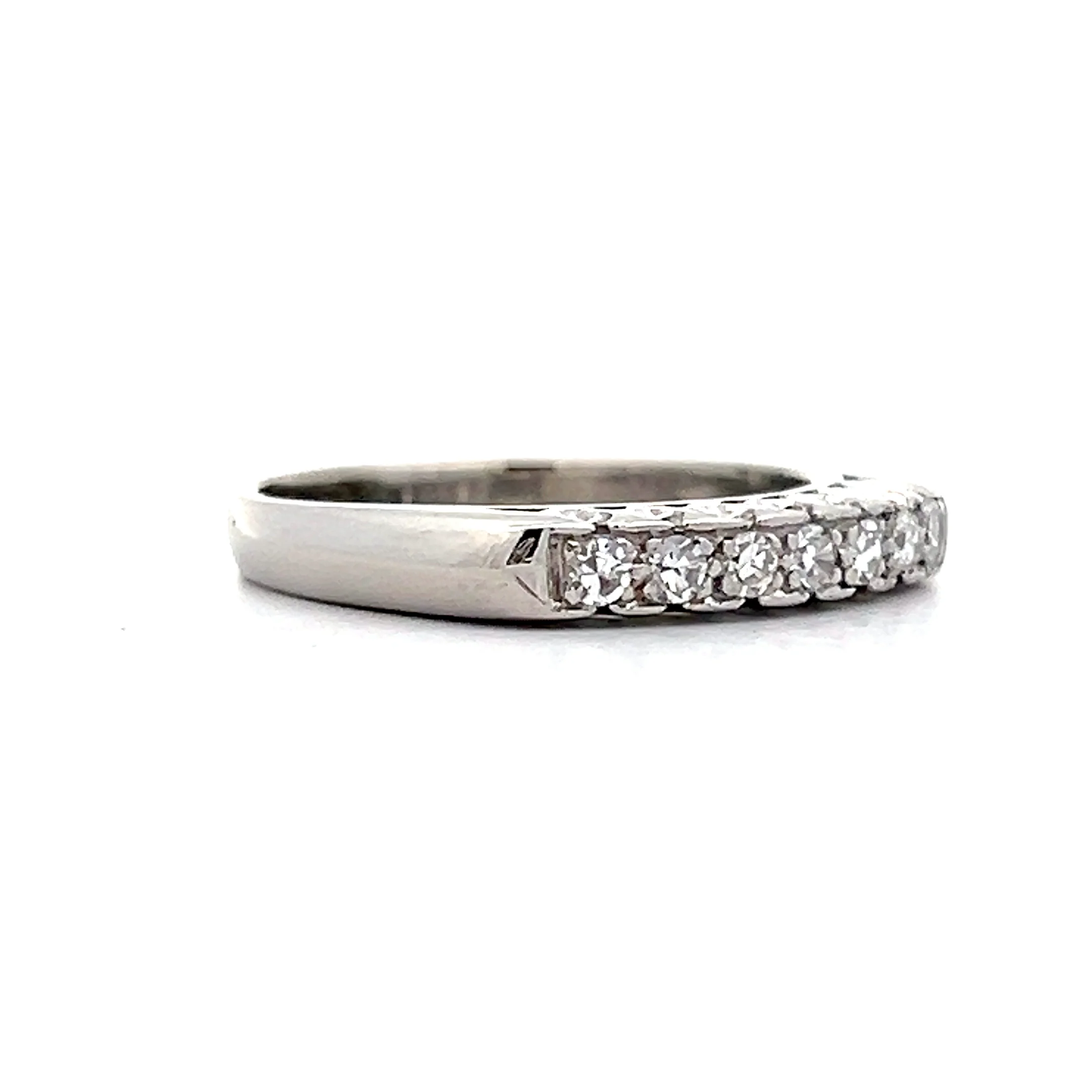 .21 Vintage 1960s Diamond Wedding Band in Platinum - Image 3