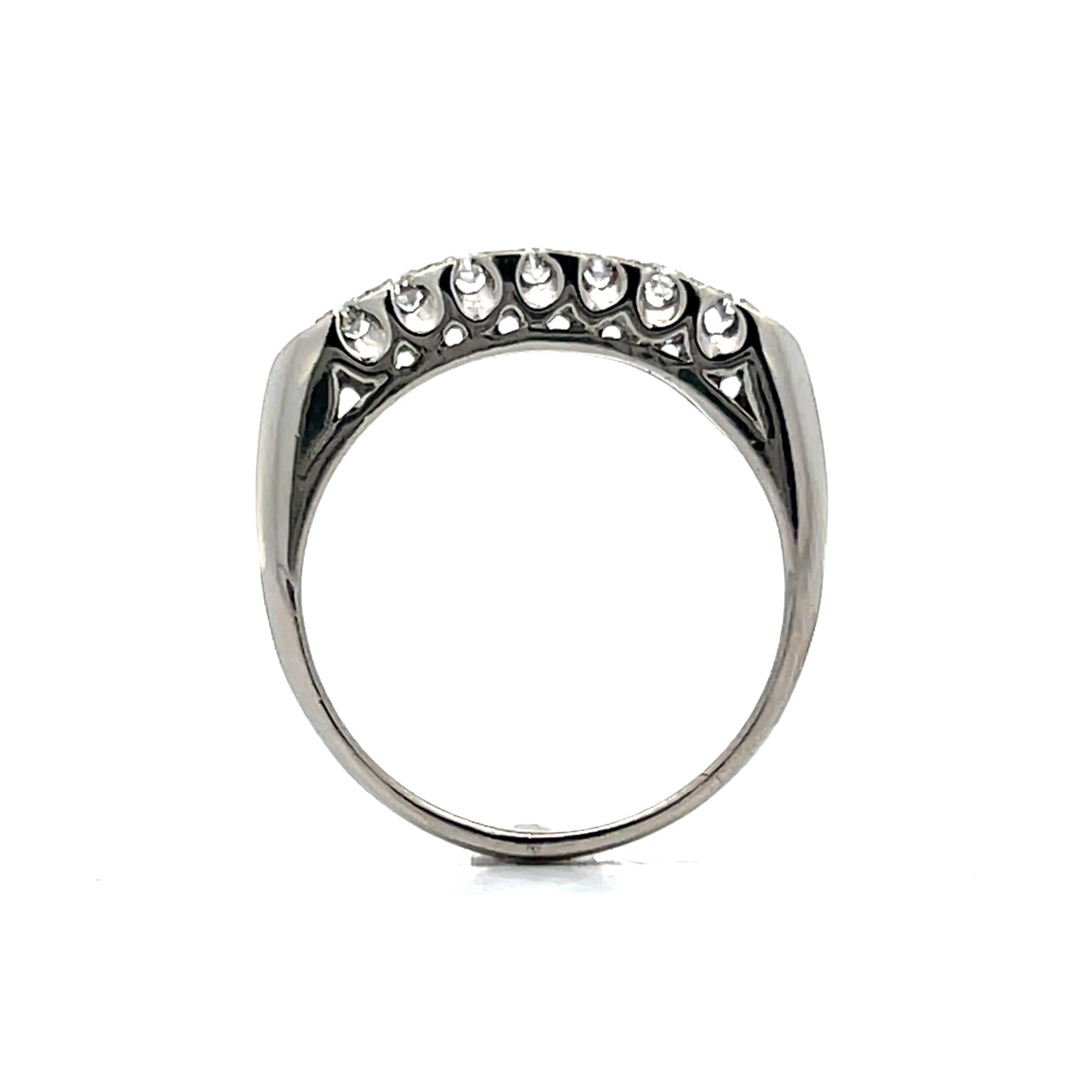 .21 Vintage 1960s Diamond Wedding Band in Platinum - Image 4