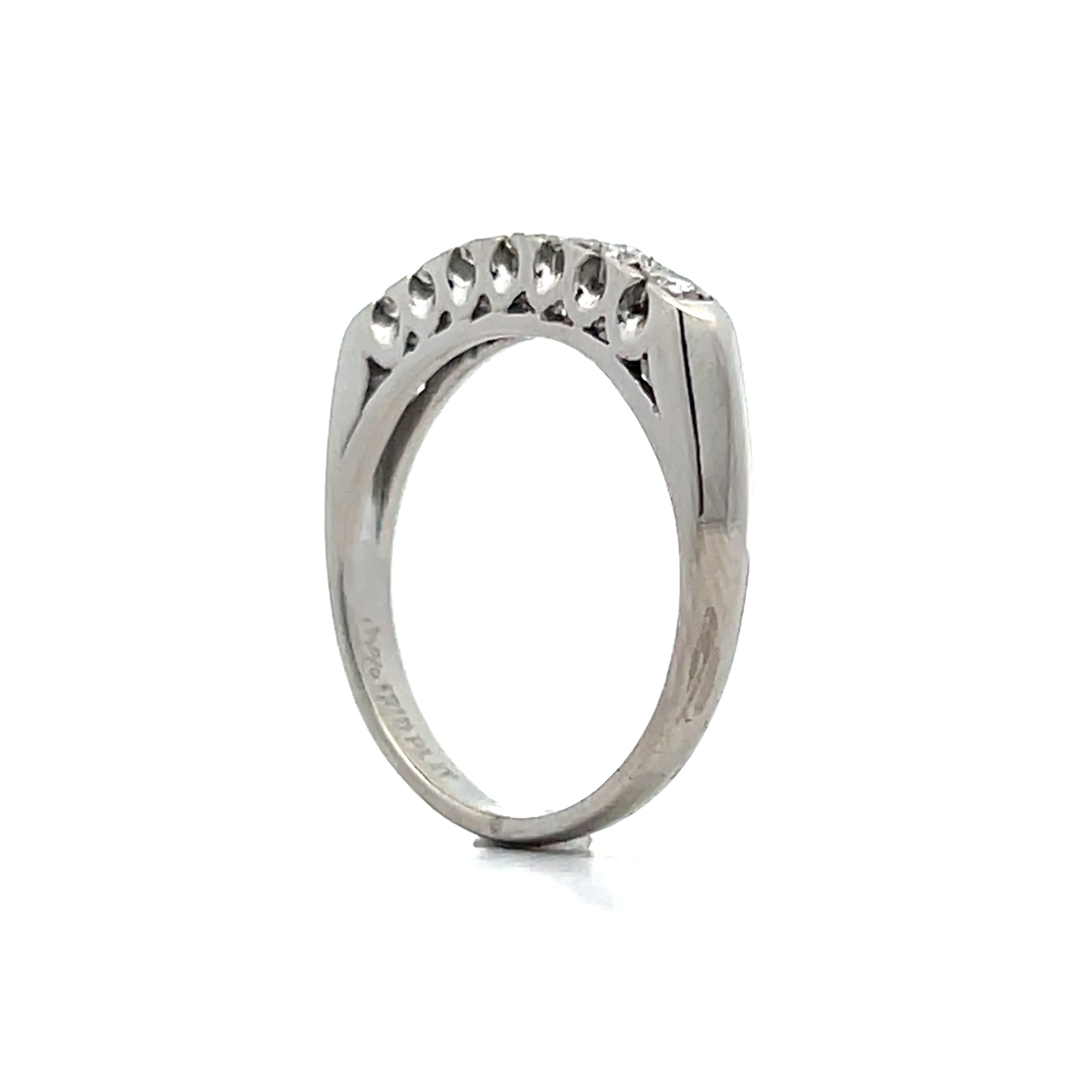 .21 Vintage 1960s Diamond Wedding Band in Platinum - Image 5