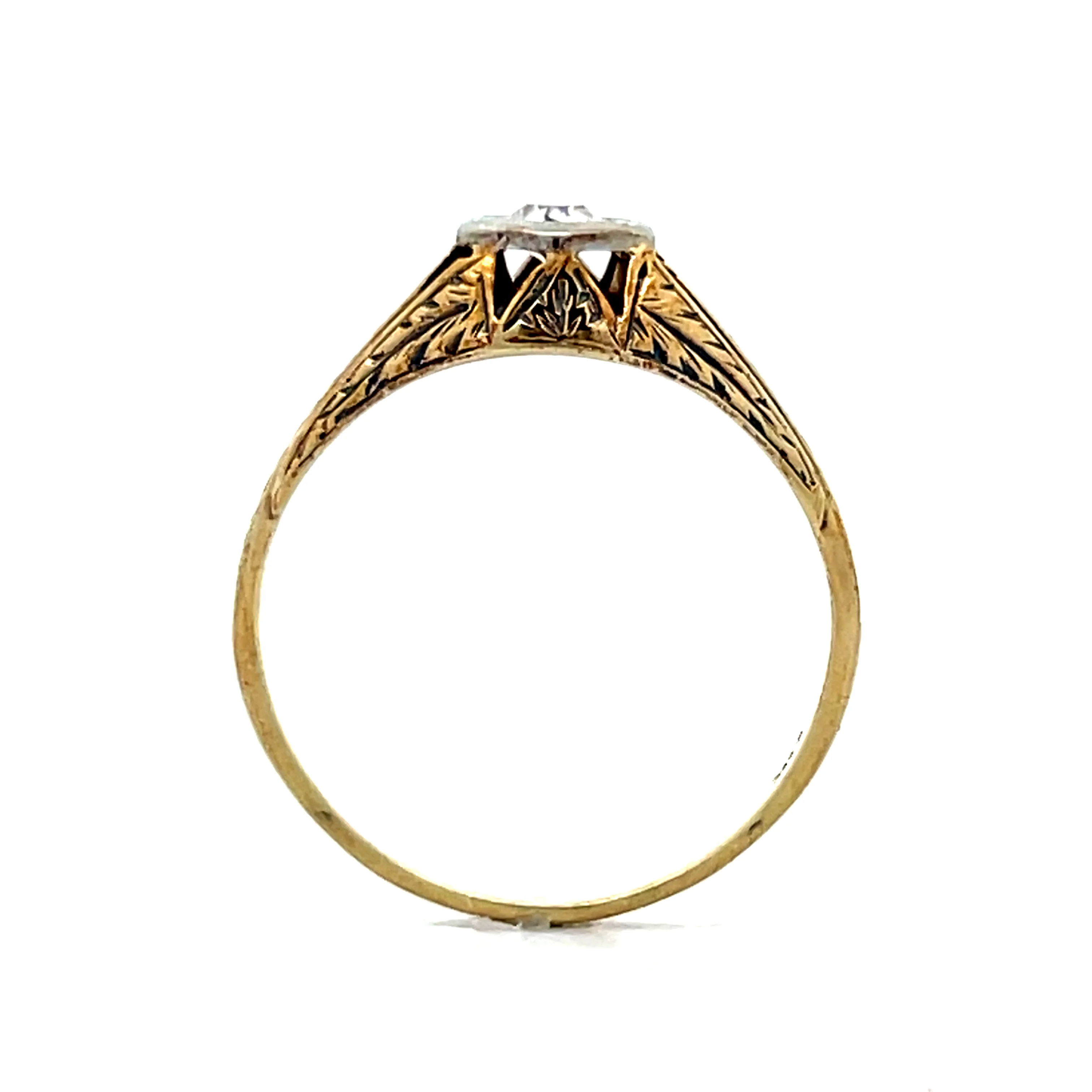.21 Vintage Art Deco Solitaire Engagement Ring 14k - Image 4