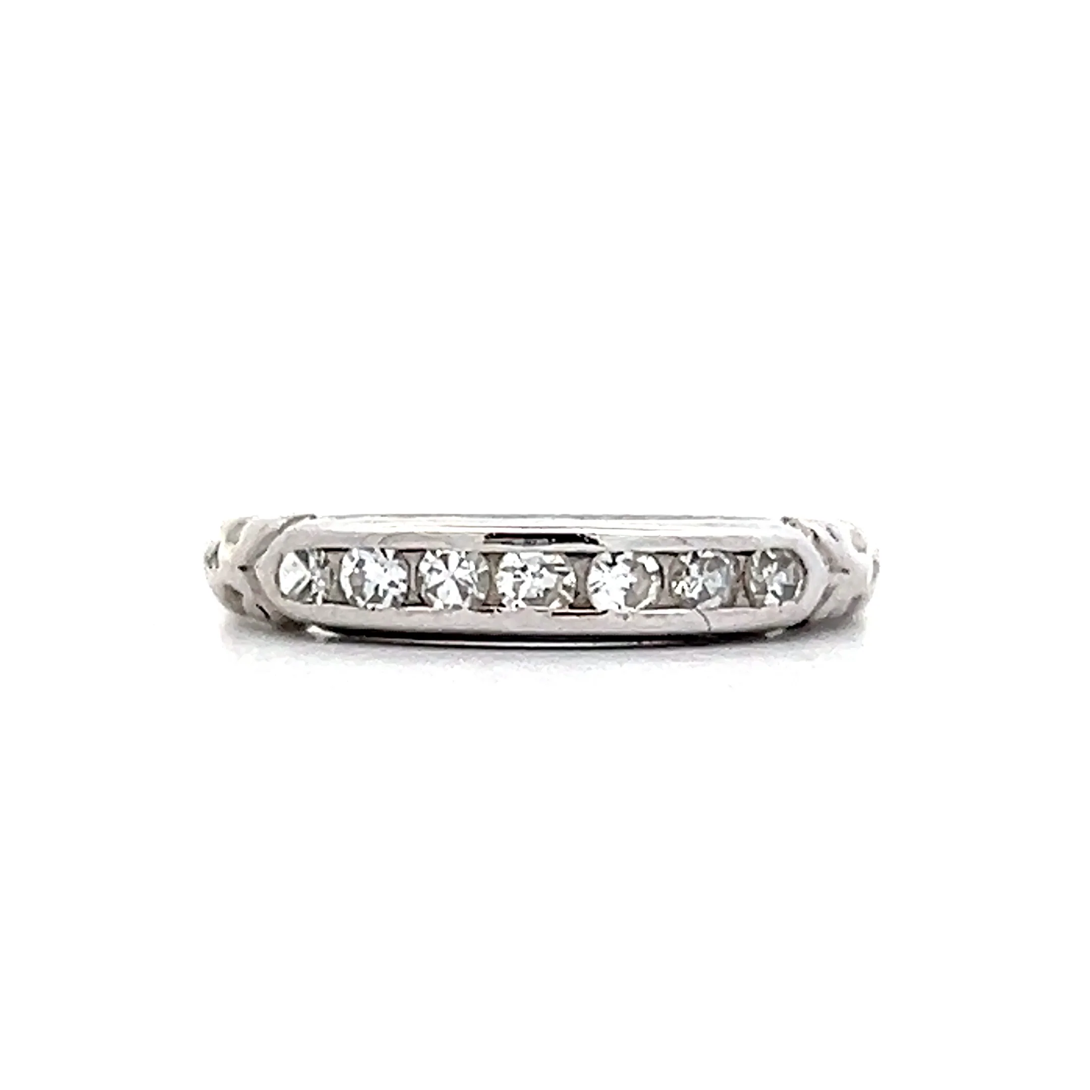 .21 Antique Deco Diamond Wedding Band in Platinum