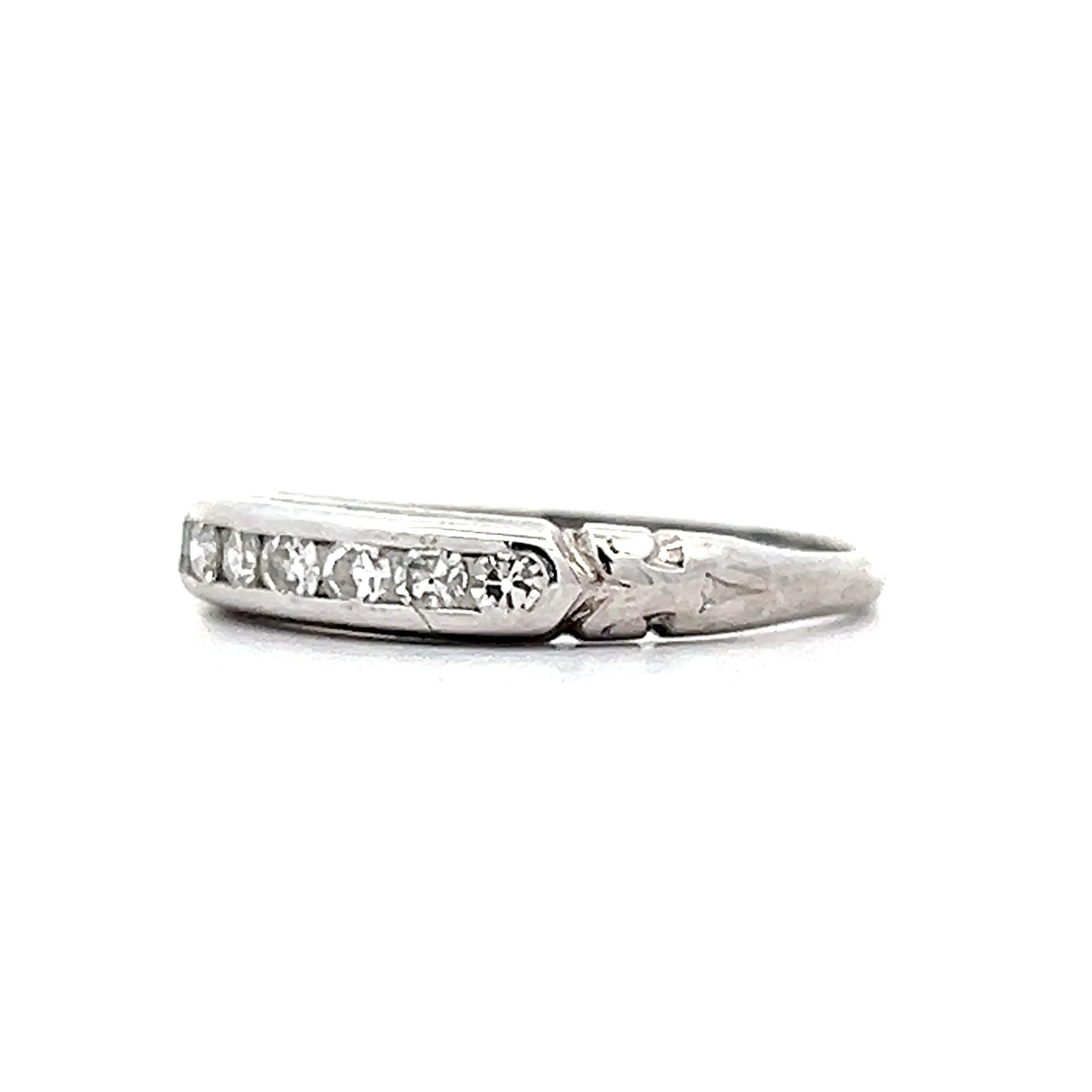 .21 Antique Deco Diamond Wedding Band in Platinum - Image 2