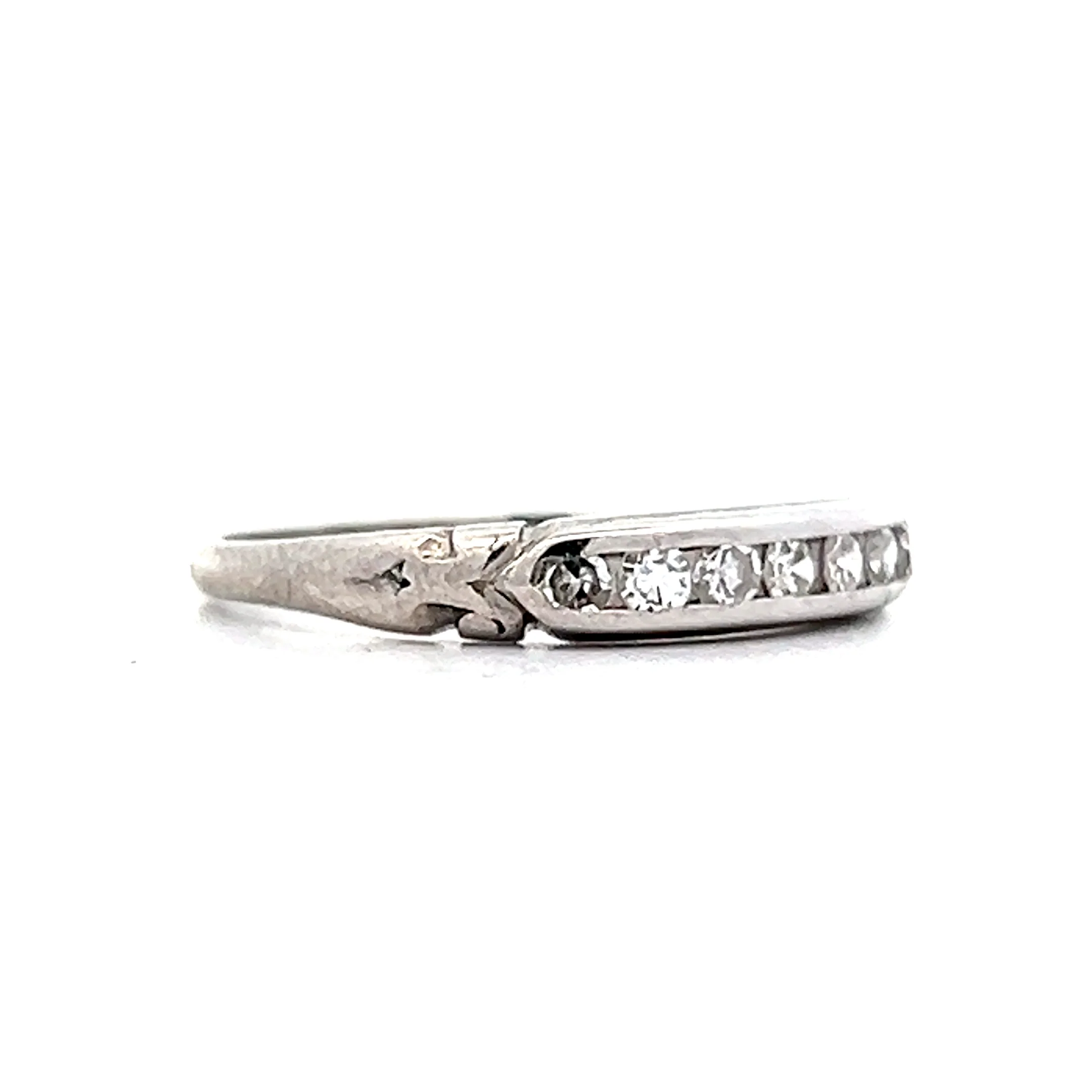 .21 Antique Deco Diamond Wedding Band in Platinum - Image 3