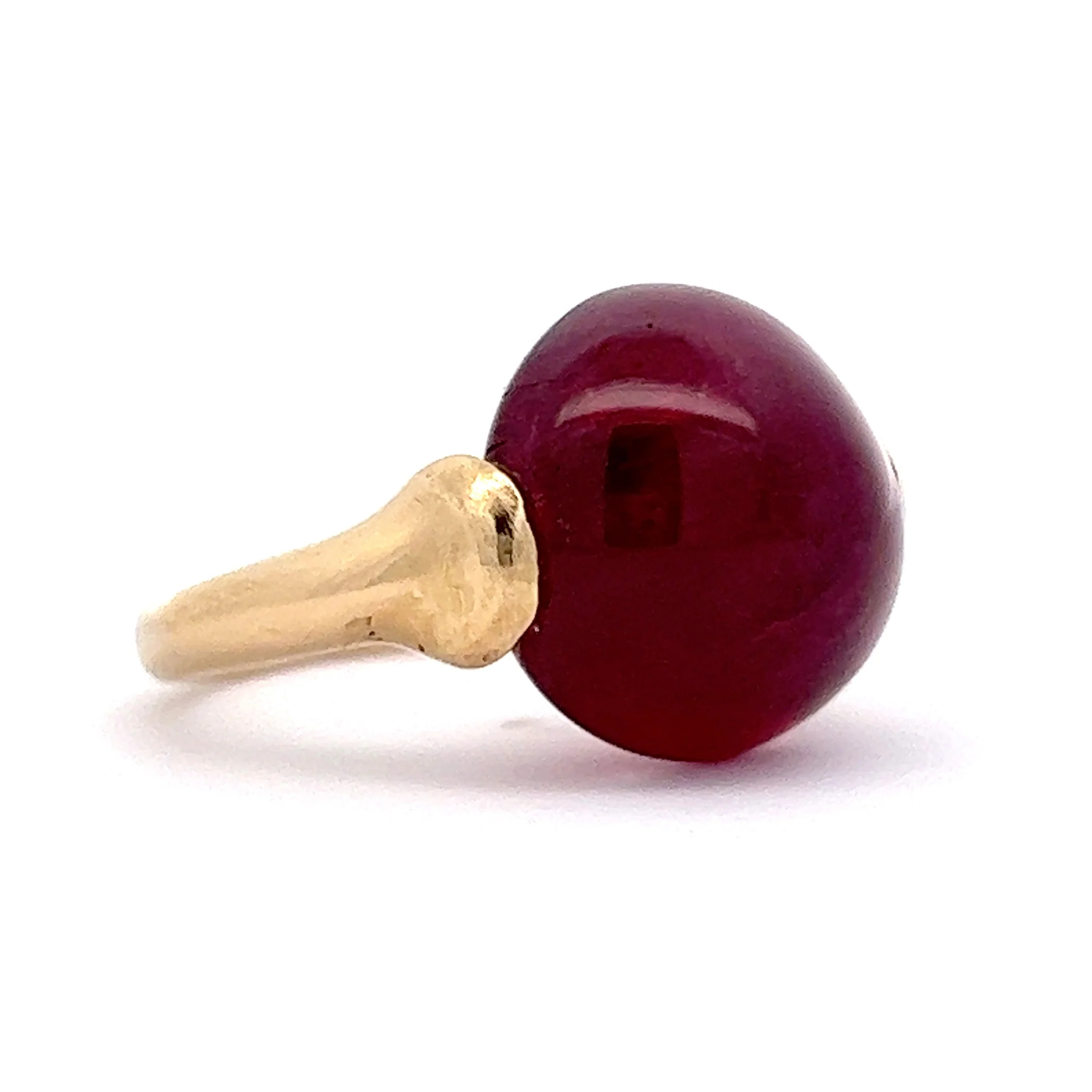 22.60 Cabochon Tourmaline Cocktail Ring in 14k Yellow Gold - Image 3