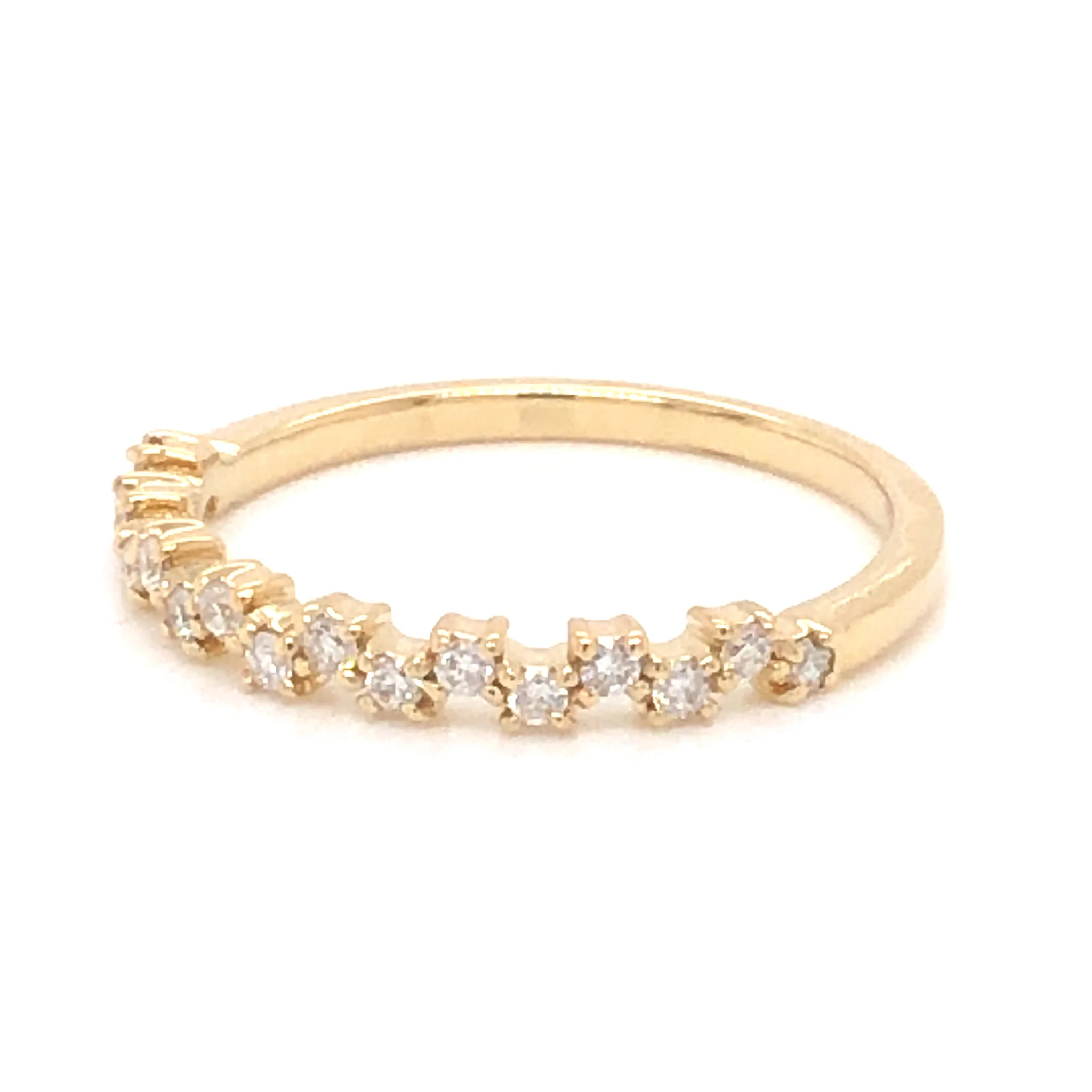 .22 Alternating Diamond Wedding Band in 14k Yellow Gold - Image 2