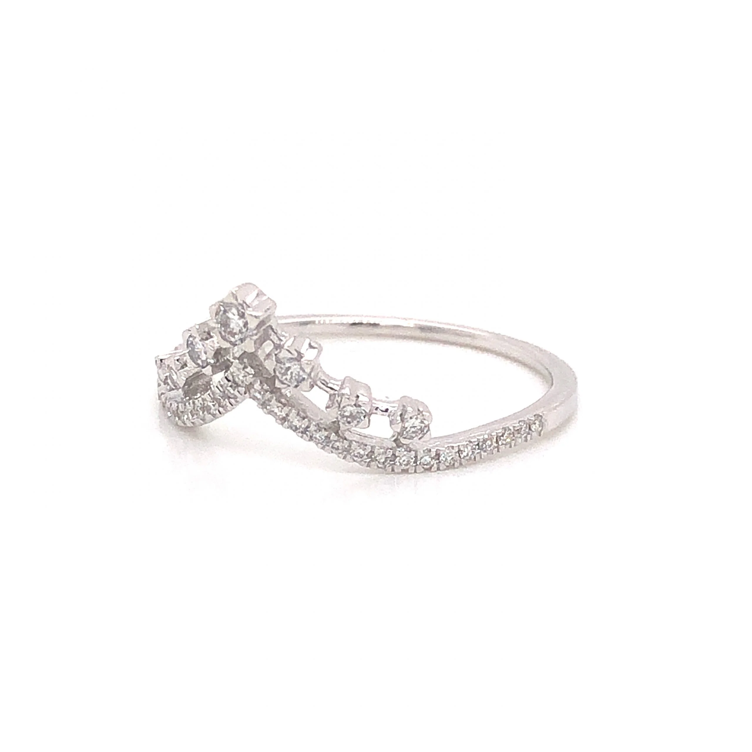 .22 Diamond Contour Wedding Band in 14k White Gold - Image 2
